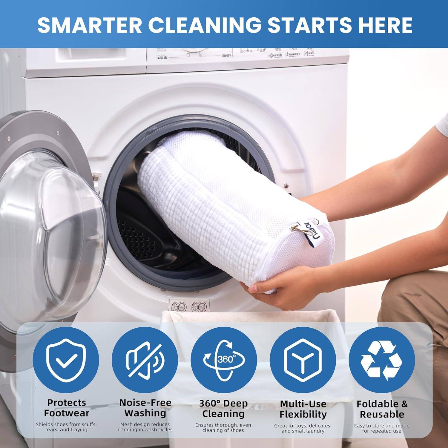 Bolsa de Lavado de Zapatos Nieor 2pcs Blanca Reutilizable