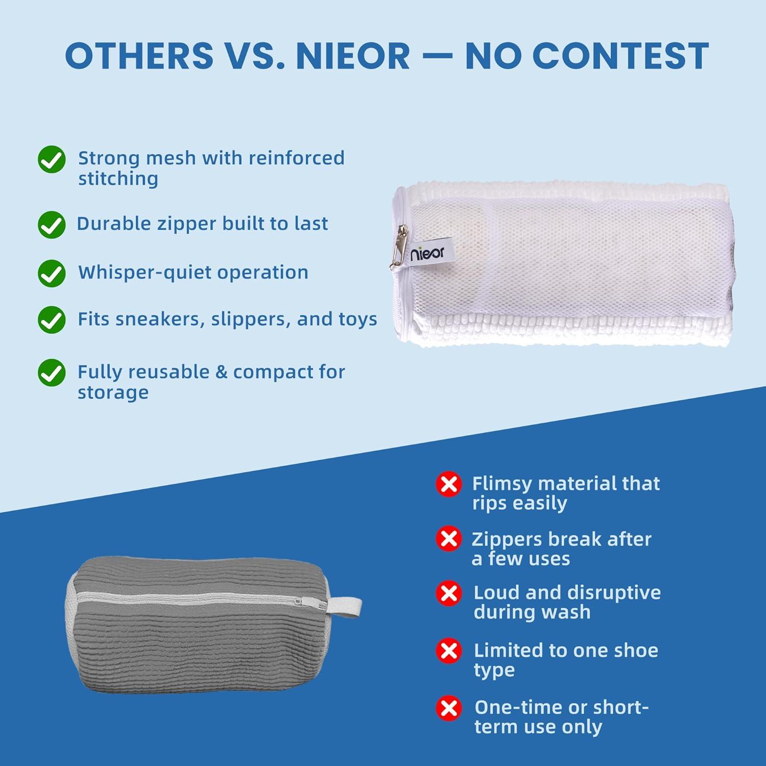 Bolsa de Lavado de Zapatos Nieor 2pcs Blanca Reutilizable
