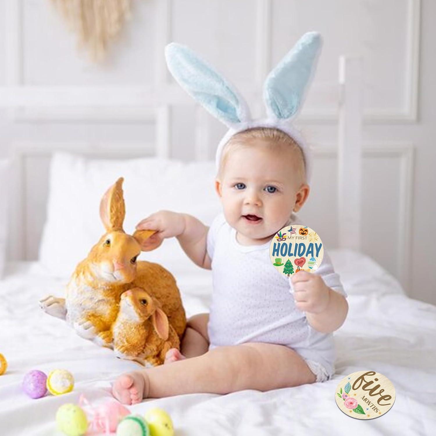 Tarjetas de Hitos Mensuales de Madera Threetols - 10 Piezas