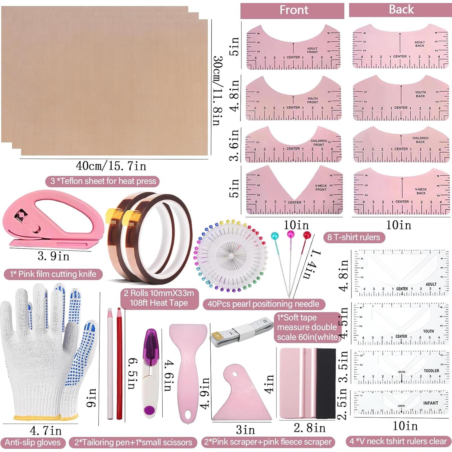 Kit de herramientas para sublimación de camisetas 66 piezas