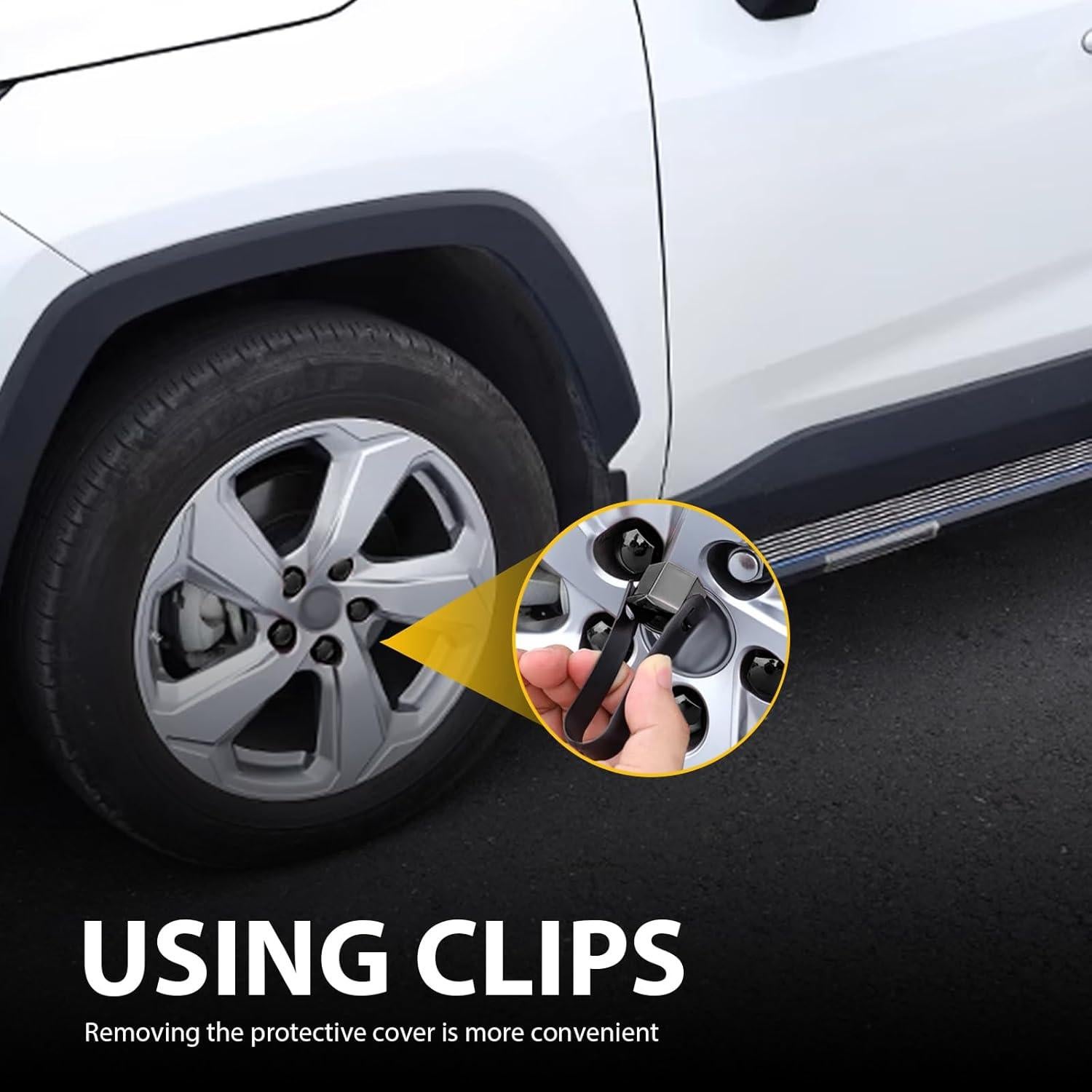 Cubiertas de Tuercas de Rueda UGSHY 21 PCS 19mm Antirrobo Negro