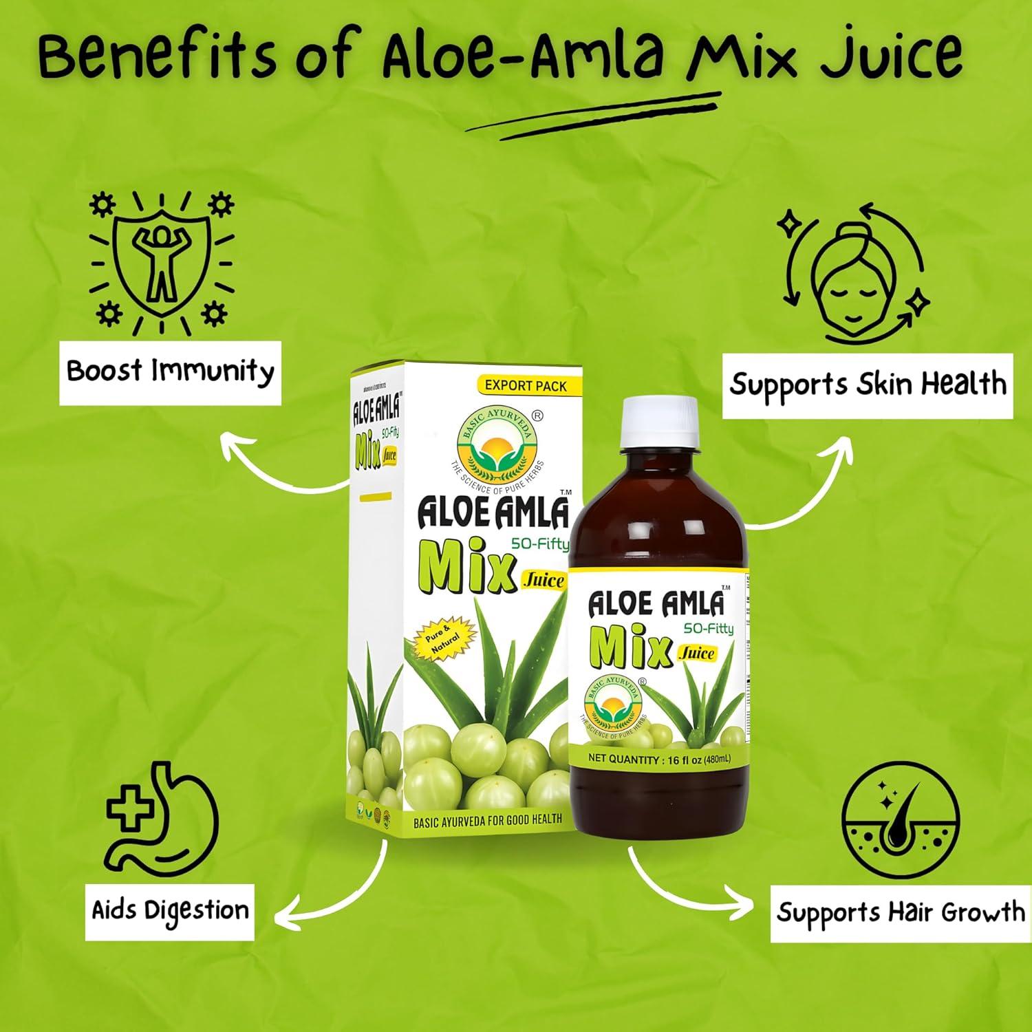 Jugo de Amla y Aloe Vera Ayurveda Básica 480ml - 100% Natural