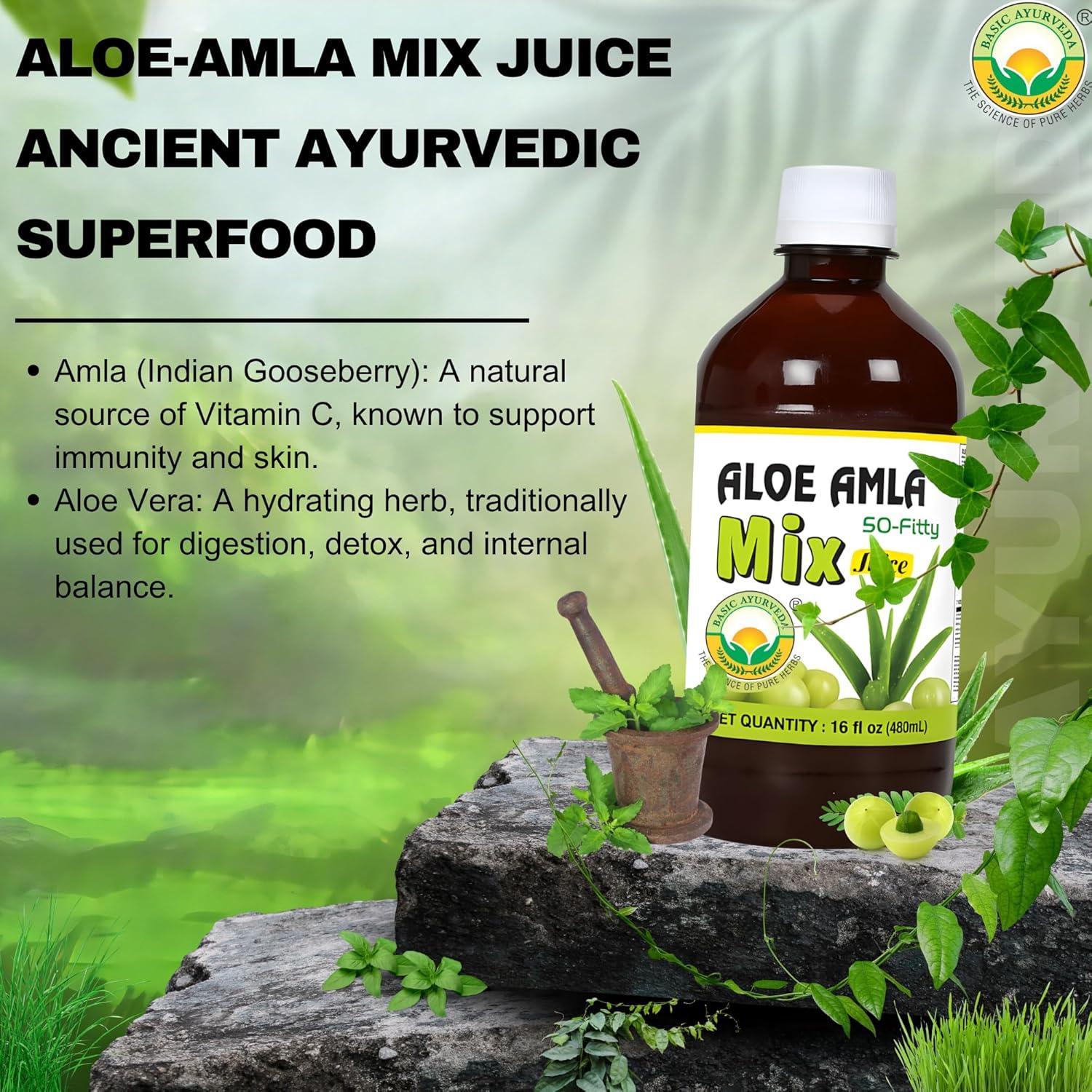 Jugo de Amla y Aloe Vera Ayurveda Básica 480ml - 100% Natural