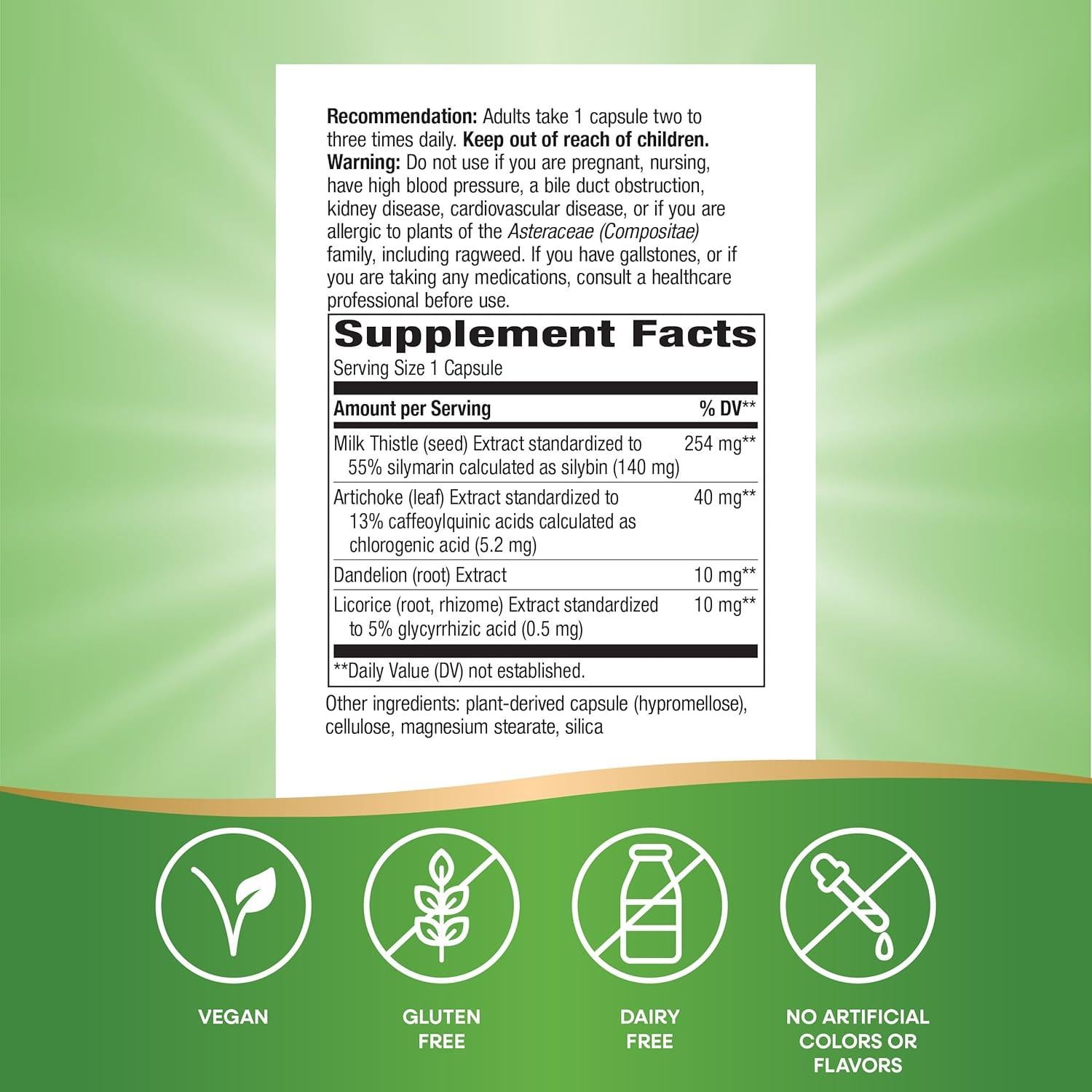 Super Cardo Lechoso Nature's Way 120 Cápsulas Sin Gluten