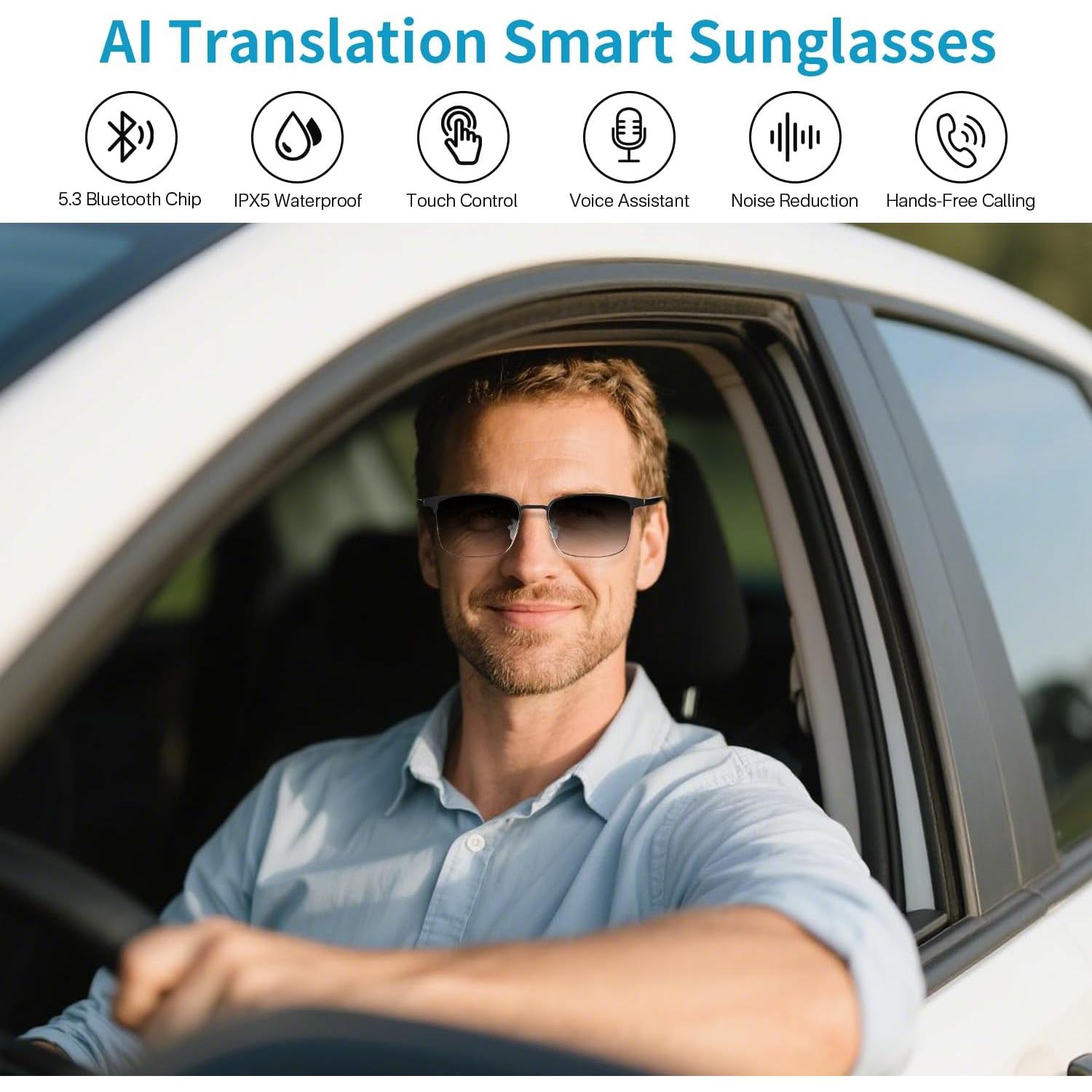 Gafas Inteligentes de Traducción AI Padom UF-10 Oro 160+ Idiomas
