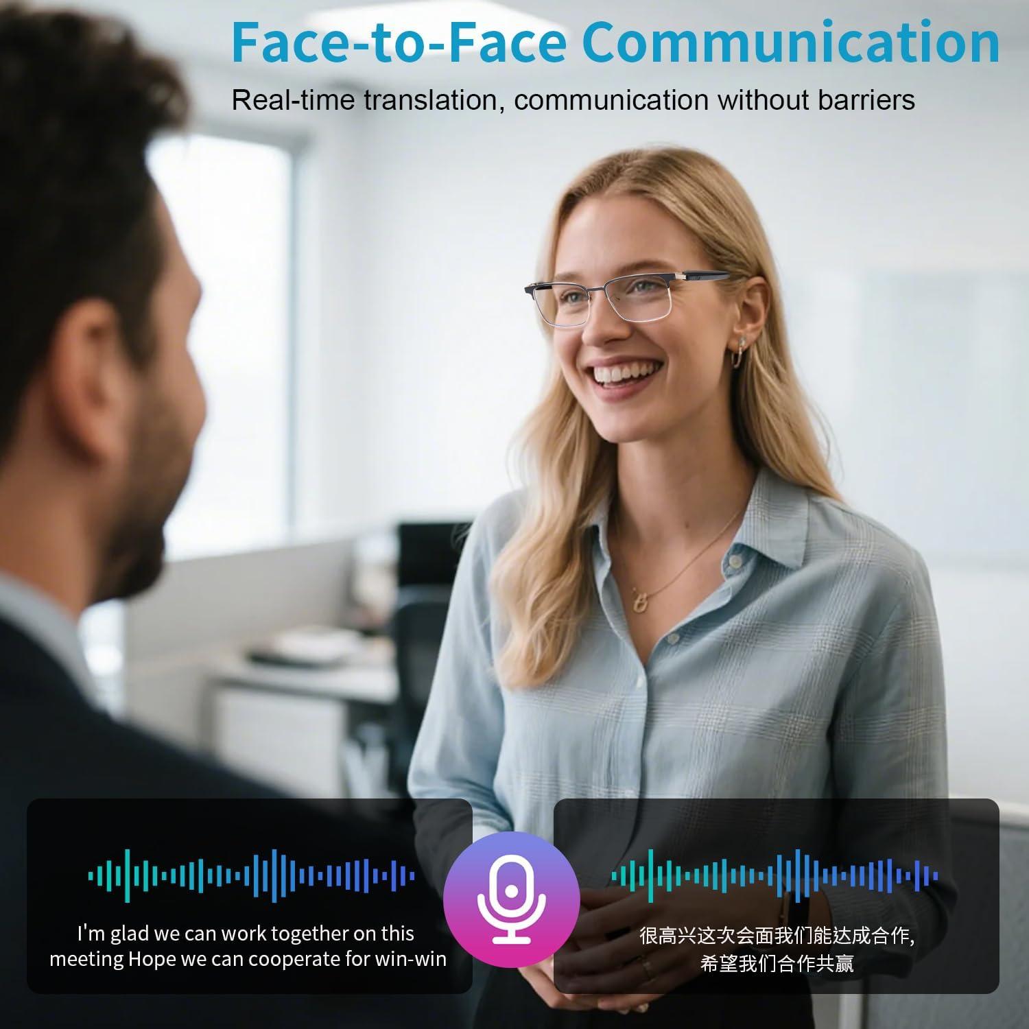 Gafas Inteligentes de Traducción AI Padom UF-10 Oro 160+ Idiomas