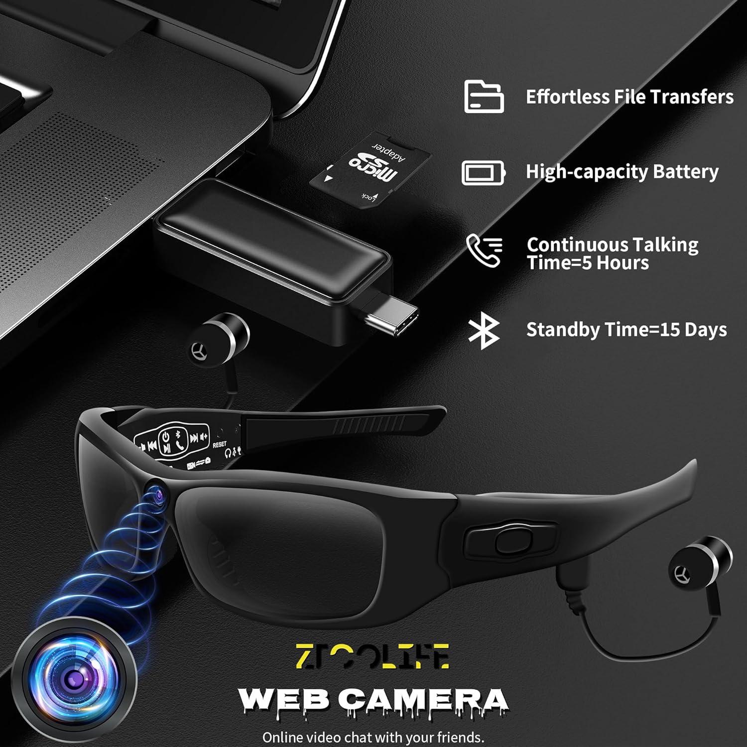 Gafas de Video HD 1080P ZTCOLIFE con Lentes Polarizados UV400