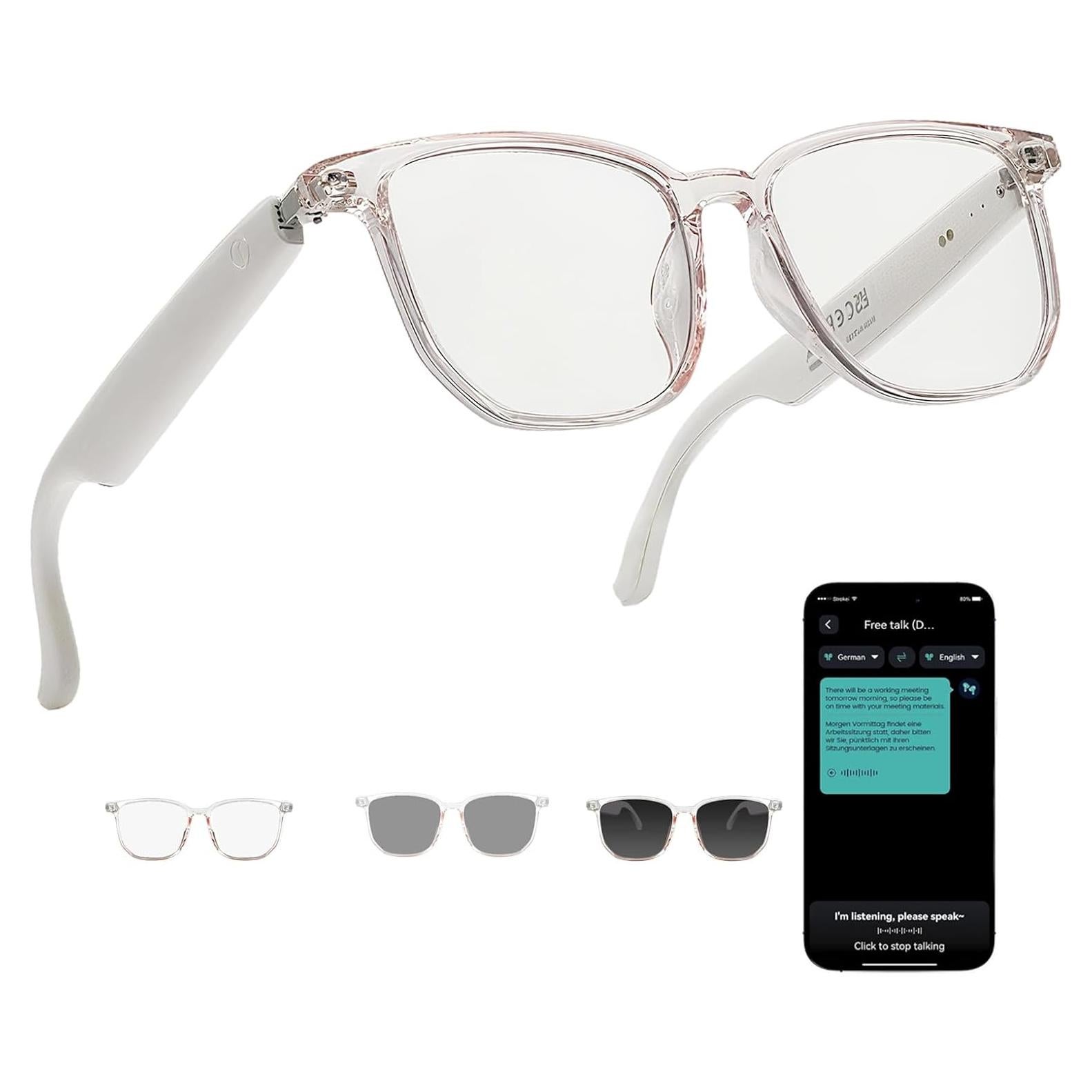 Gafas de Traducción Inteligente Giinova 138 Idiomas Bluetooth 5.4