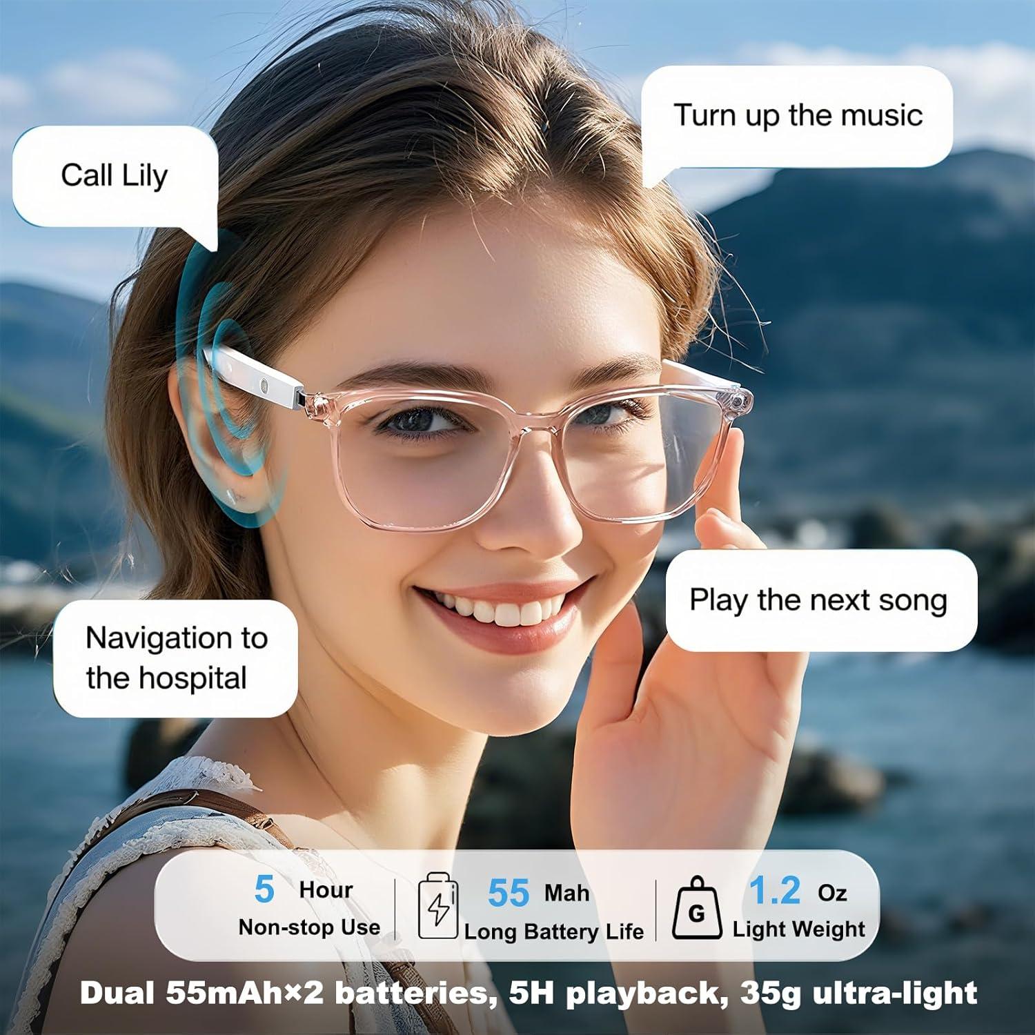 Gafas de Traducción Inteligente Giinova 138 Idiomas Bluetooth 5.4