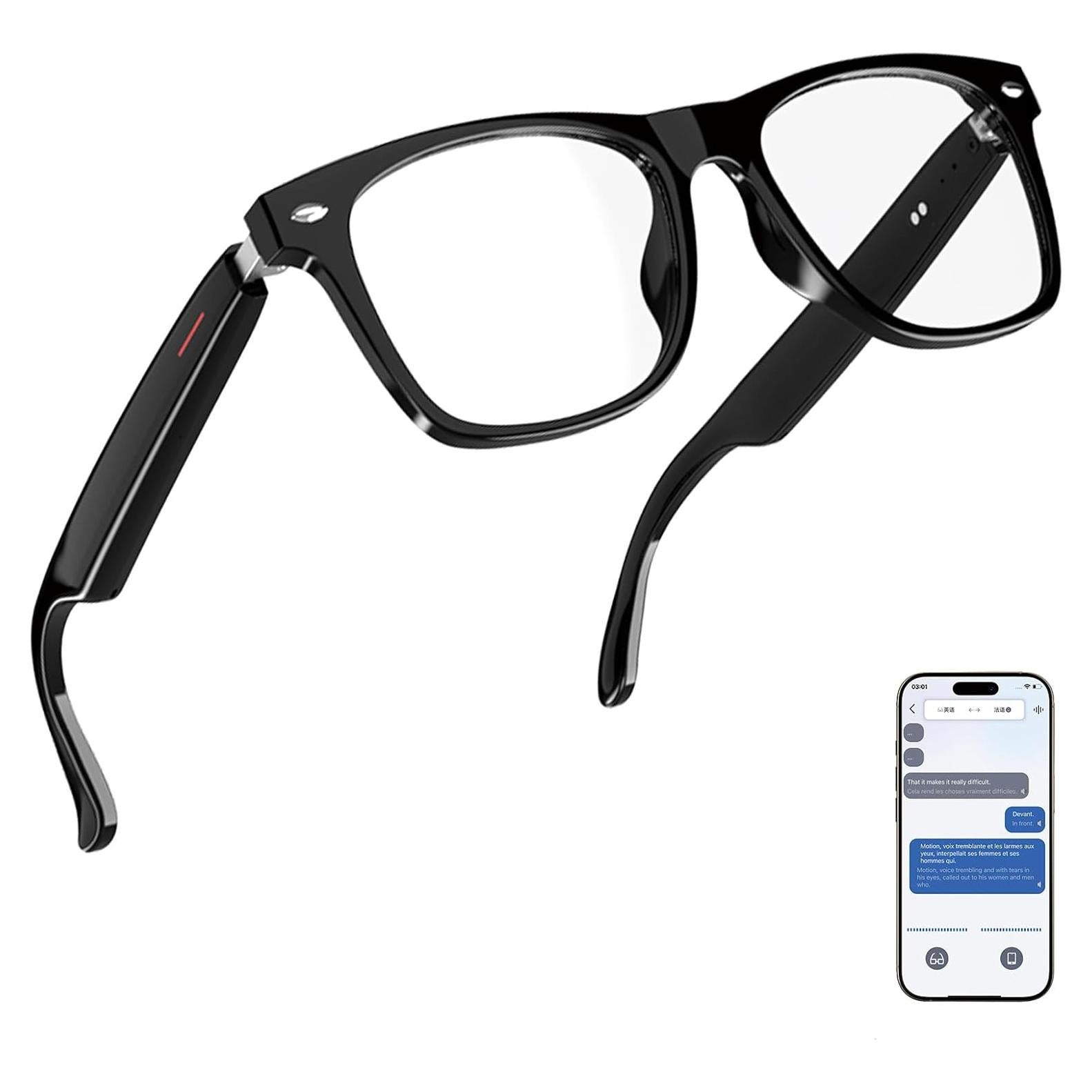Gafas Inteligentes AI VOOGIL Bluetooth Traductoras UV400