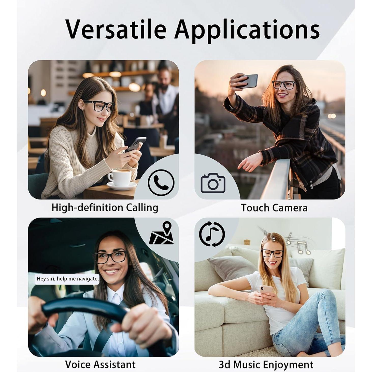 Gafas Inteligentes AI VOOGIL Bluetooth Traductoras UV400