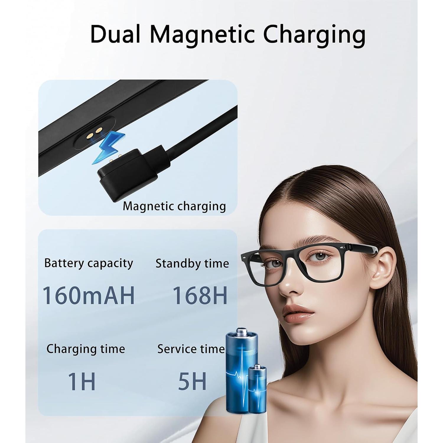 Gafas Inteligentes AI VOOGIL Bluetooth Traductoras UV400