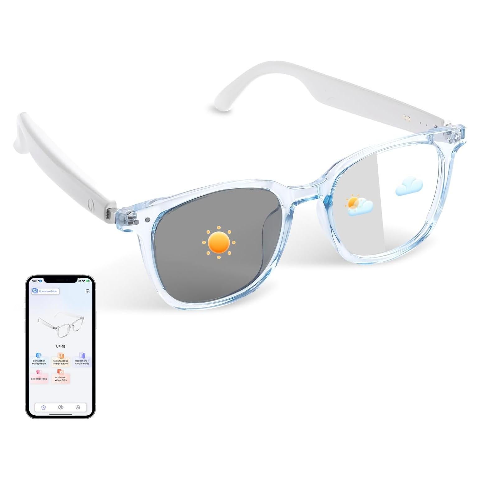 Gafas Inteligentes de Traducción AI HAIXINDA con Bluetooth y Lentes Fotoquímicos