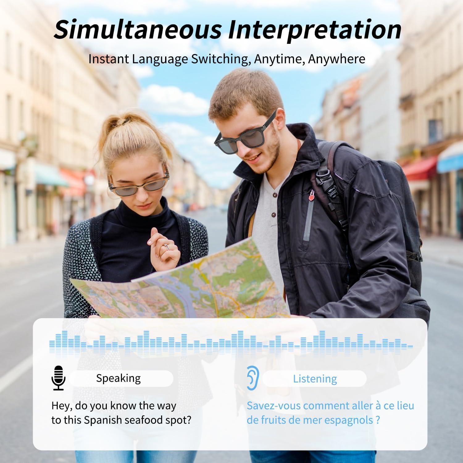 Gafas Inteligentes Bluetooth Vitomas con Traducción 144 Idiomas