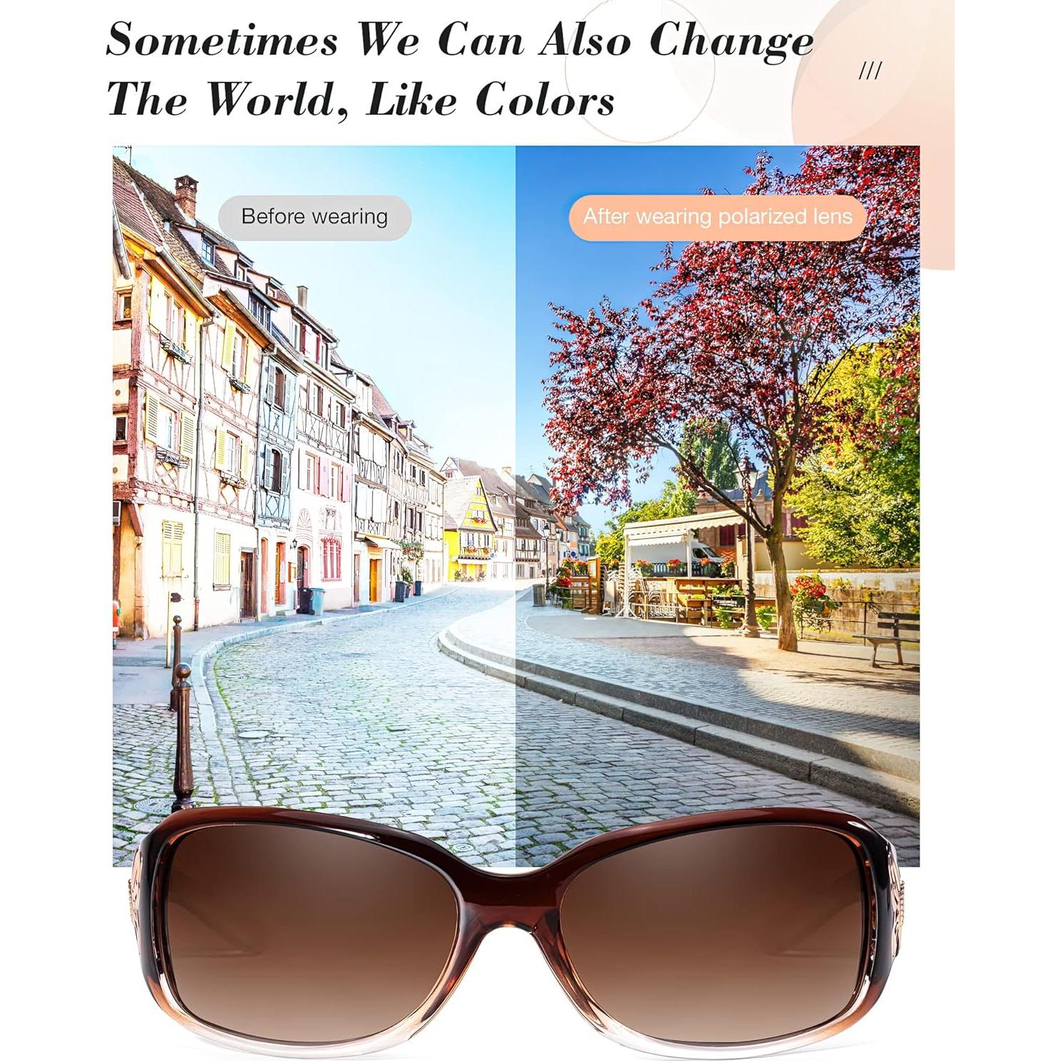 Gafas de Sol Polarizadas LVIOE para Mujeres - Diseño Mariposa