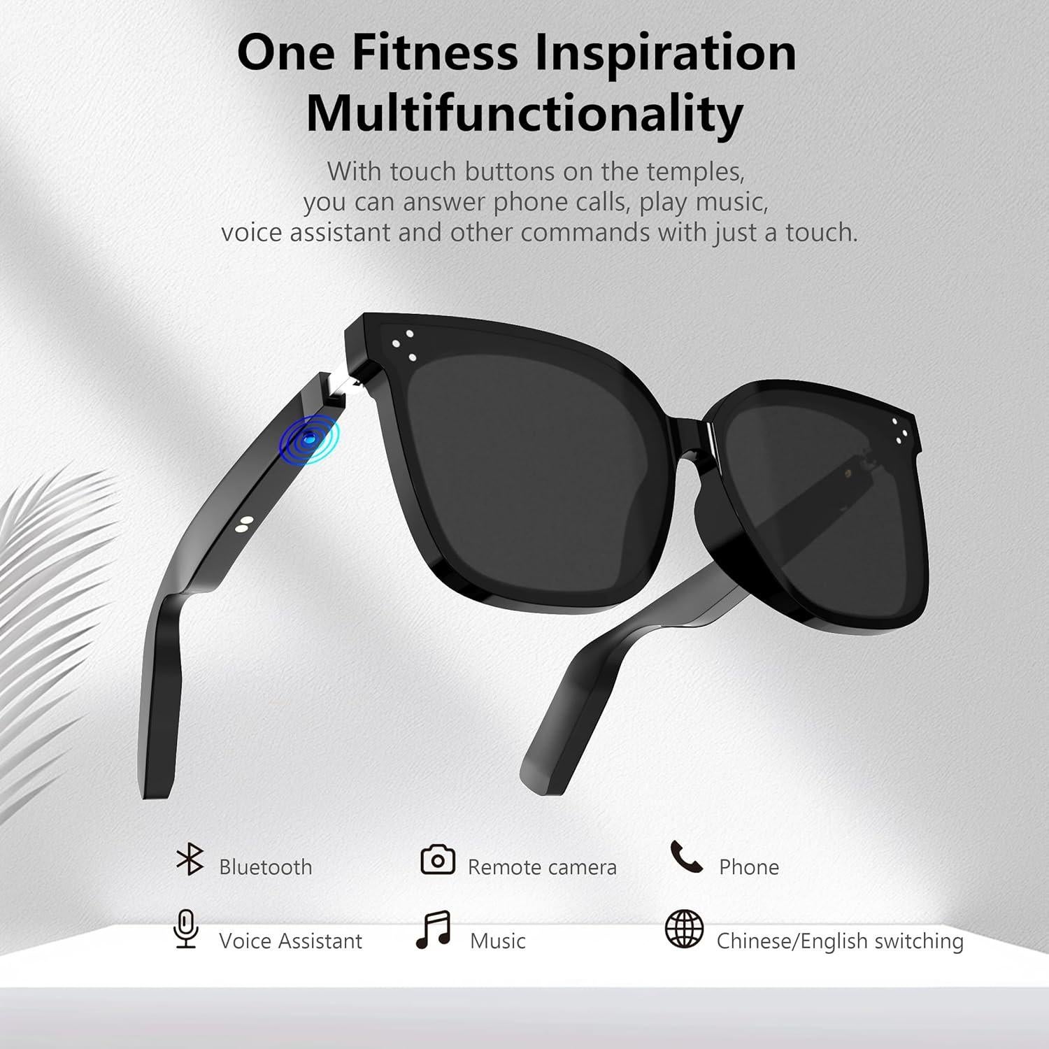 Gafas de sol inteligentes Enzriev Bluetooth 5.3 UV400 polarizadas