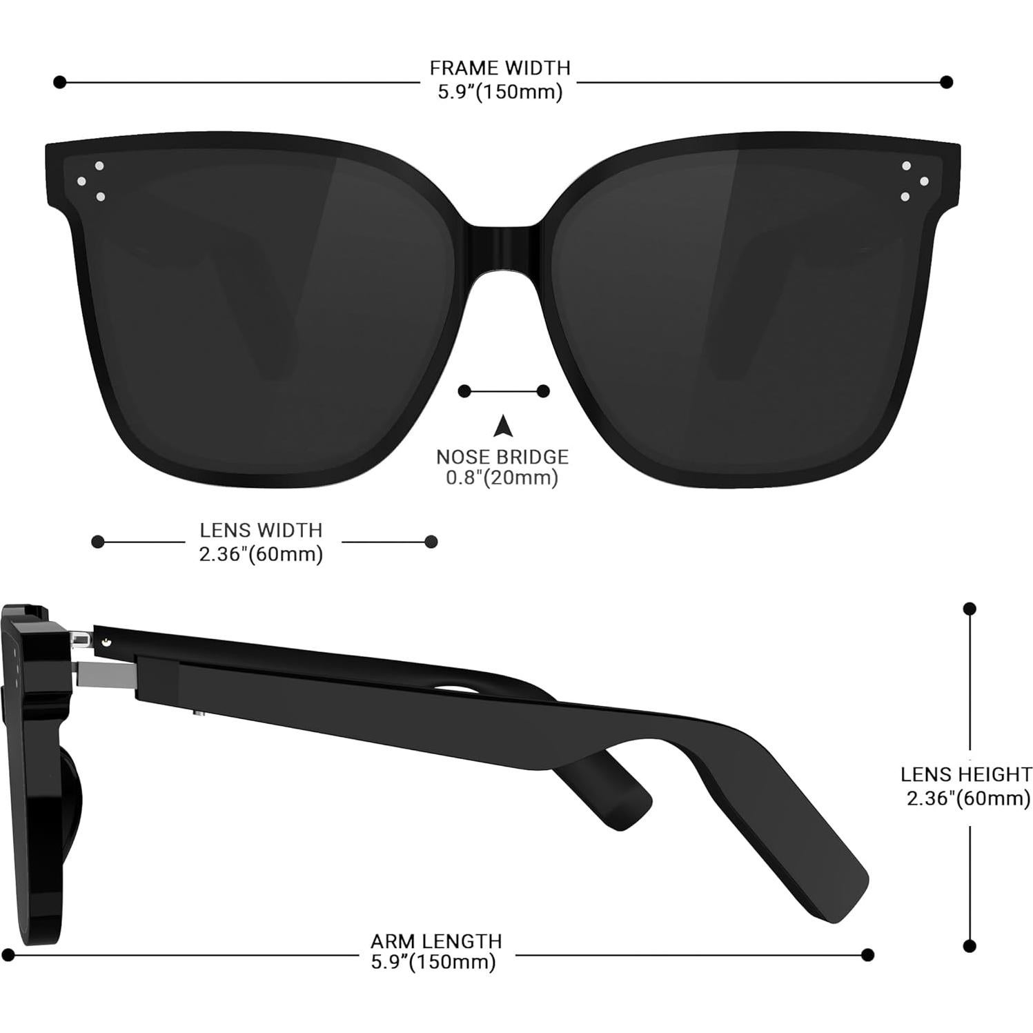 Gafas de sol inteligentes Enzriev Bluetooth 5.3 UV400 polarizadas