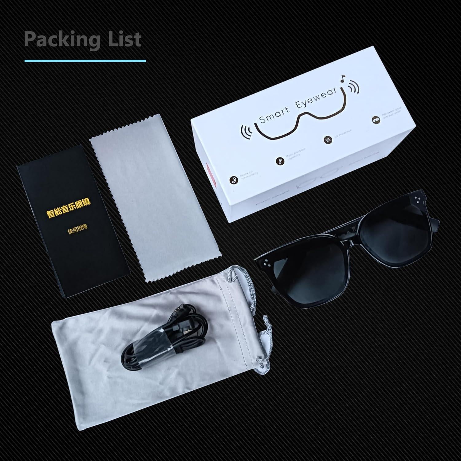 Gafas de sol inteligentes Enzriev Bluetooth 5.3 UV400 polarizadas