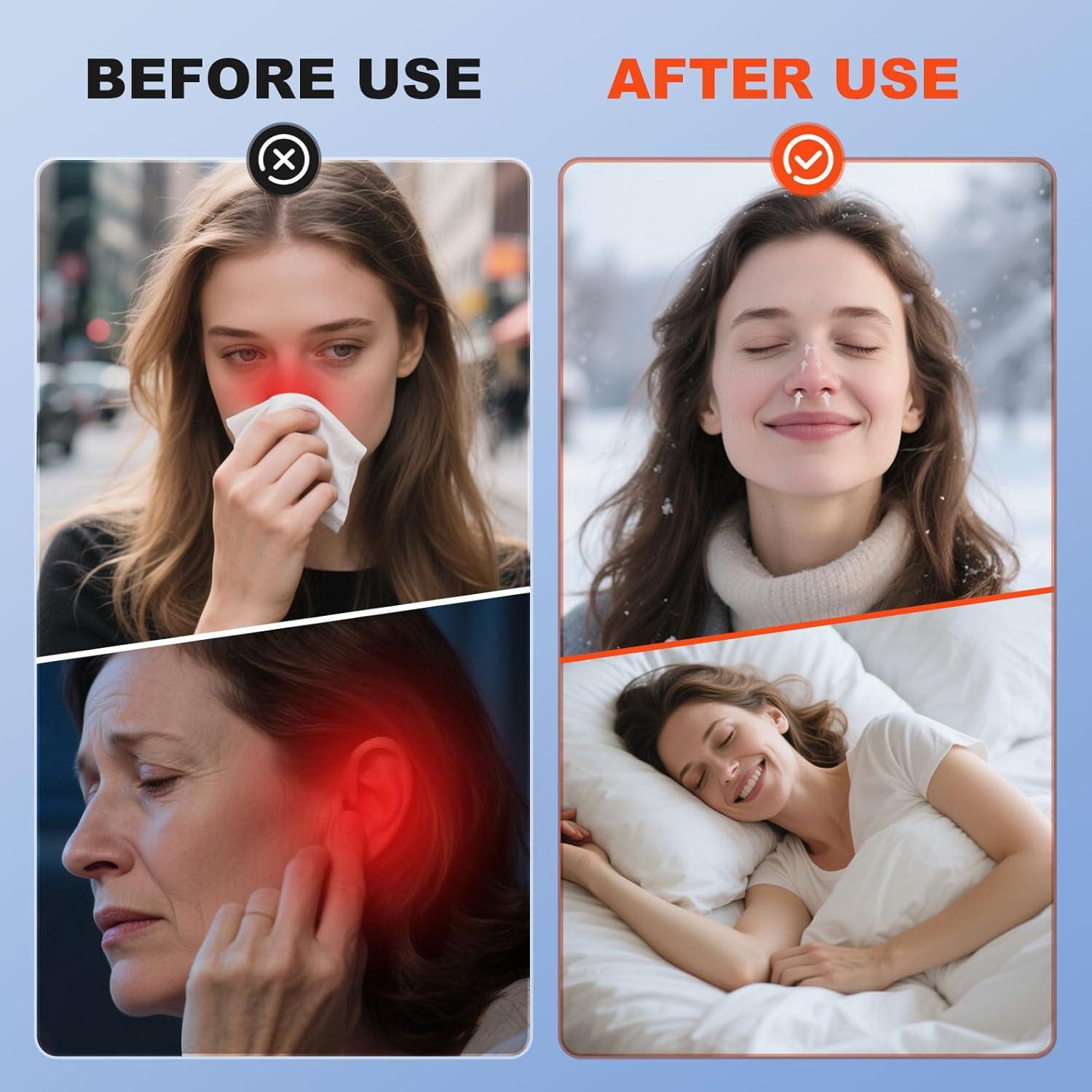 Dispositivo Terapia Luz Roja 2 en 1 RFVDC para Nariz y Oídos