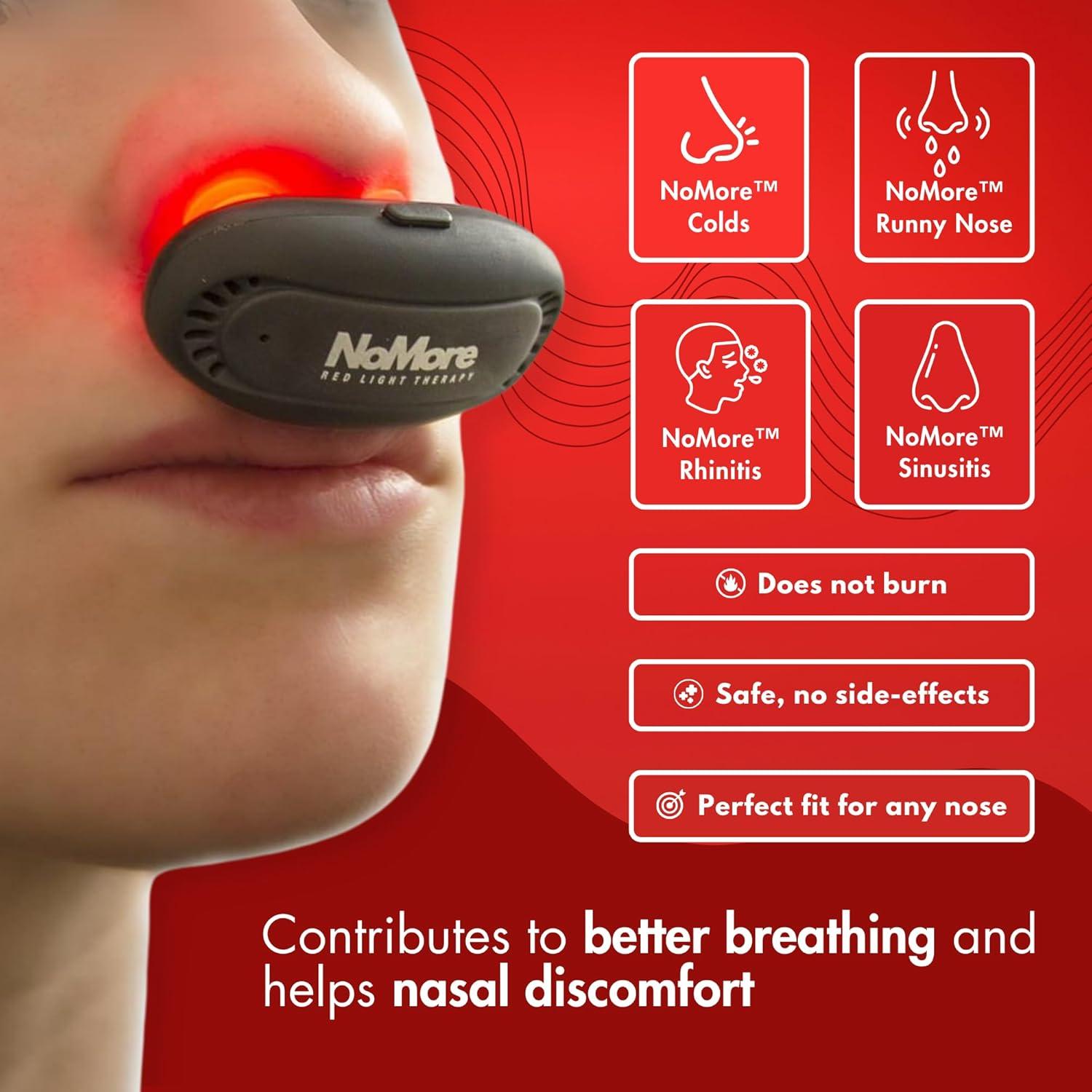 Terapia de Luz Roja NoMore para Nariz - Dispositivo LED Recargable