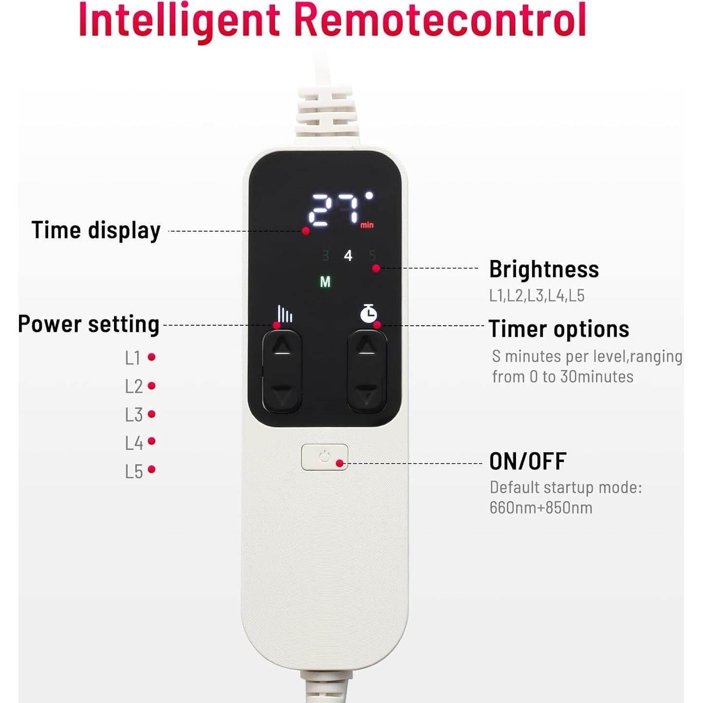 Lámpara de Terapia de Luz Roja 660nm 850nm con Soporte Ajustable