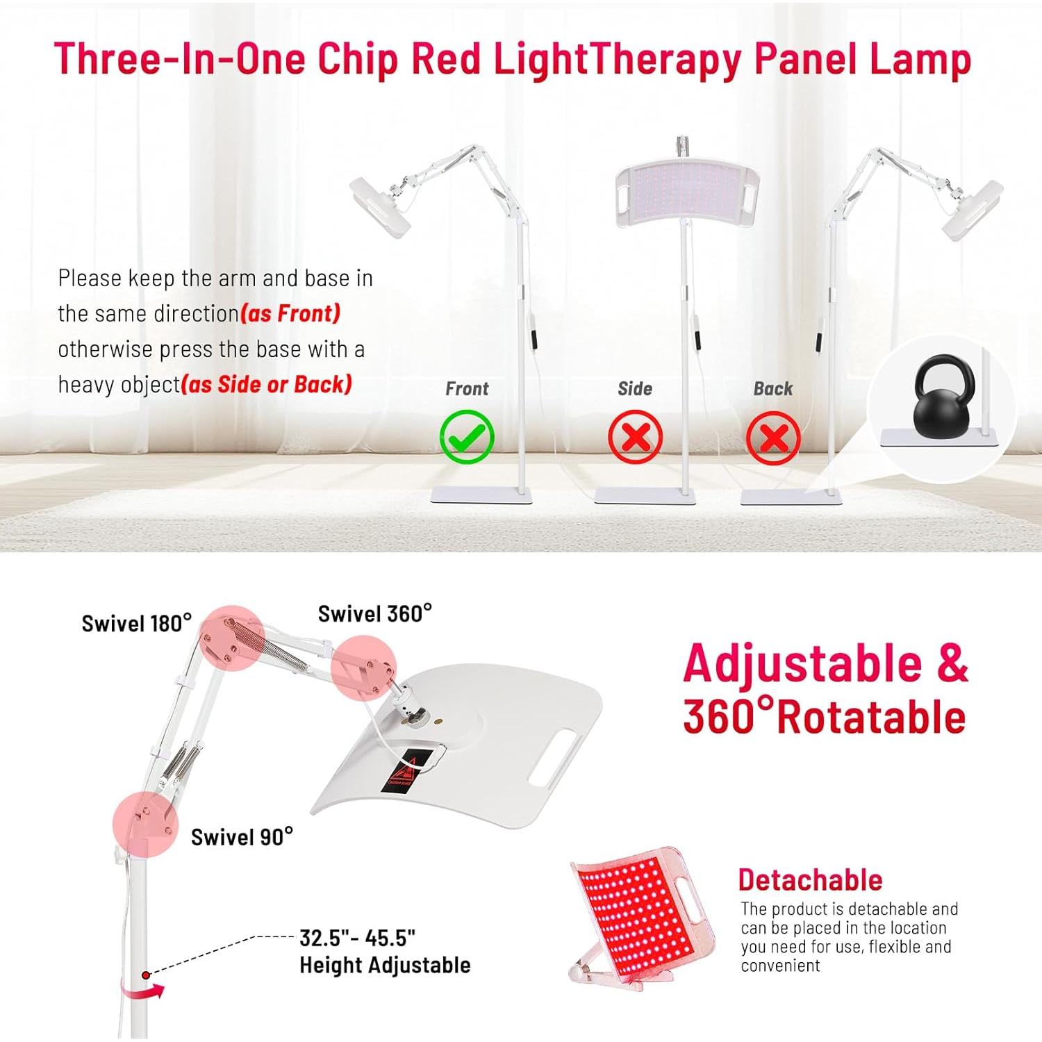 Lámpara de Terapia de Luz Roja 660nm 850nm con Soporte Ajustable