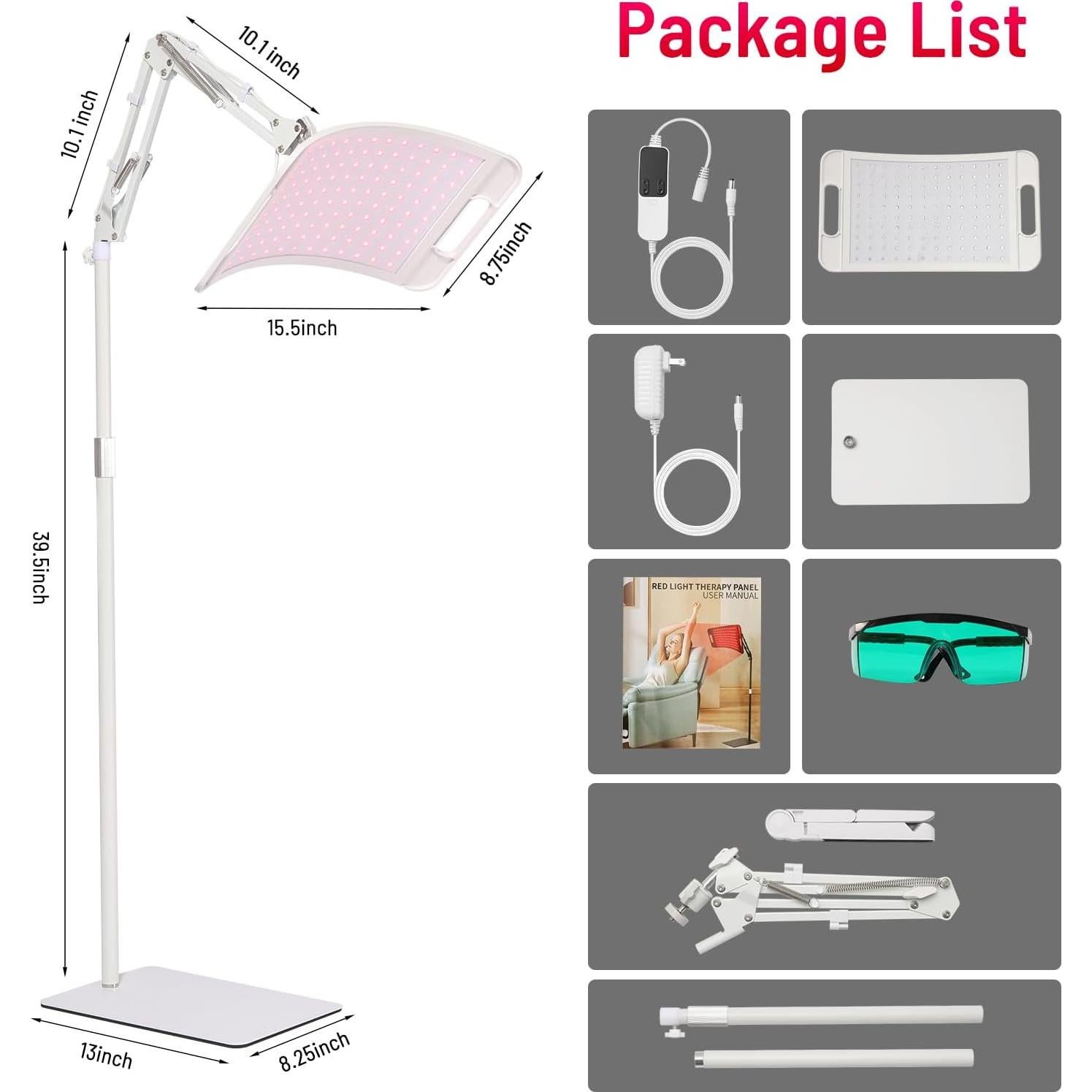 Lámpara de Terapia de Luz Roja 660nm 850nm con Soporte Ajustable