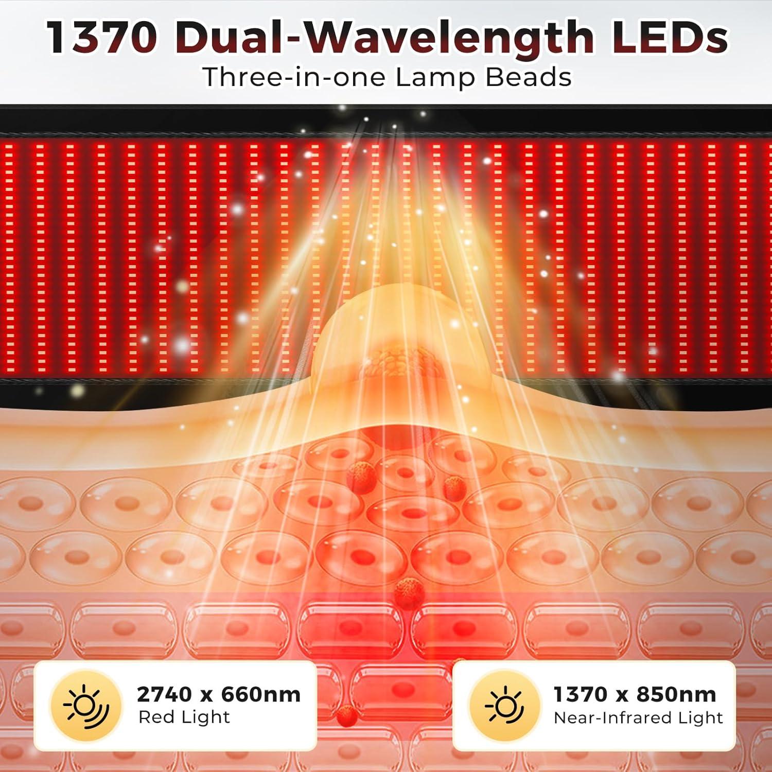 Manta de Terapia de Luz Roja LITDUCK 197.5x85.1cm 1370 LEDs