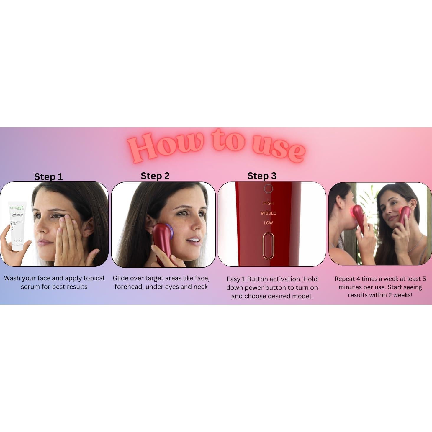 Terapia de Luz LED Roja y Azul Lift Care 2.0 con Gel Hidratante