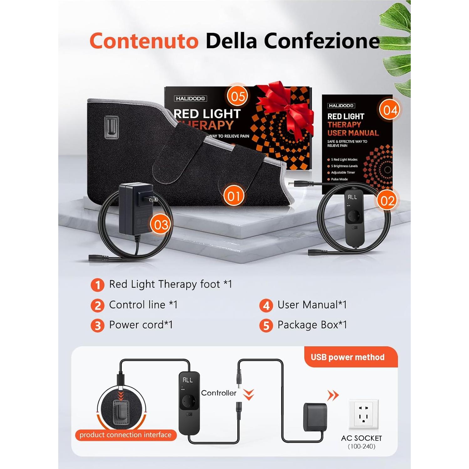 Terapia de Luz Roja HALIDODO para Pies 660nm y 850nm