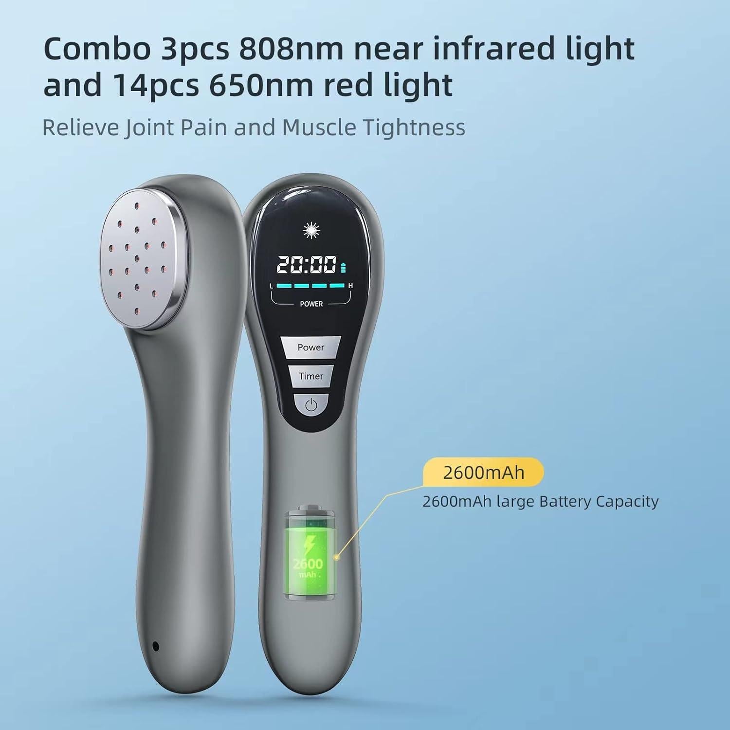 Dispositivo de Terapia de Luz Roja QAIHOE 650nm y 808nm