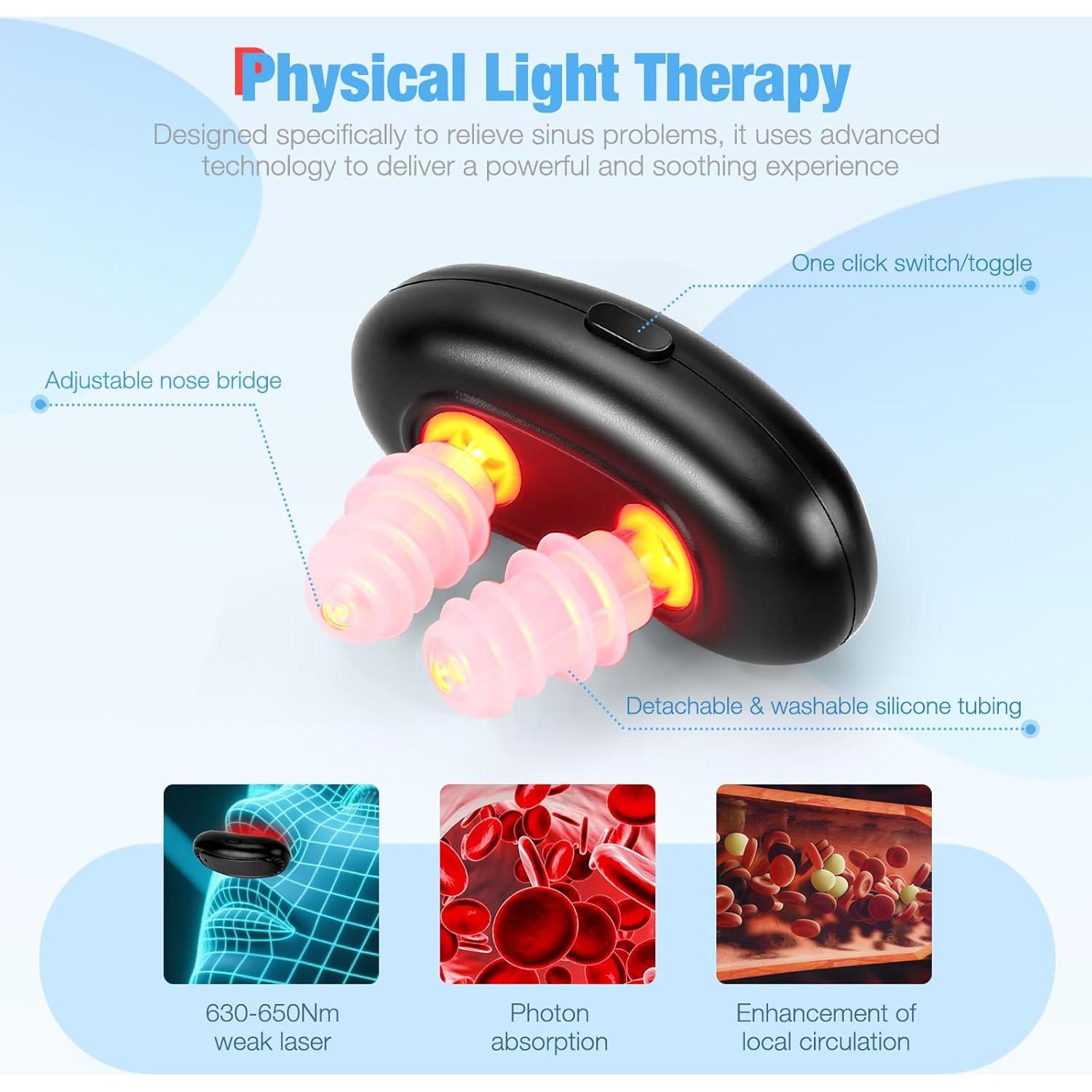 Dispositivo de Terapia Nasal con Luz Roja AFFLAT - Alivio Sinusal