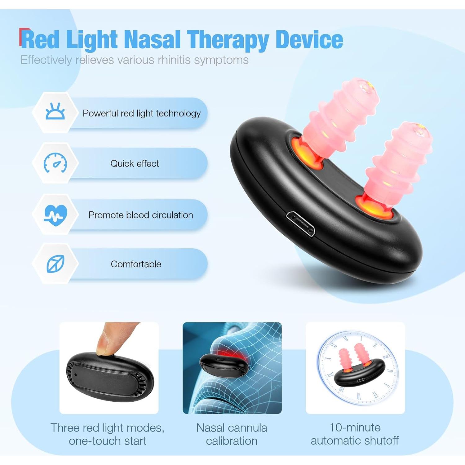 Dispositivo de Terapia Nasal con Luz Roja AFFLAT - Alivio Sinusal