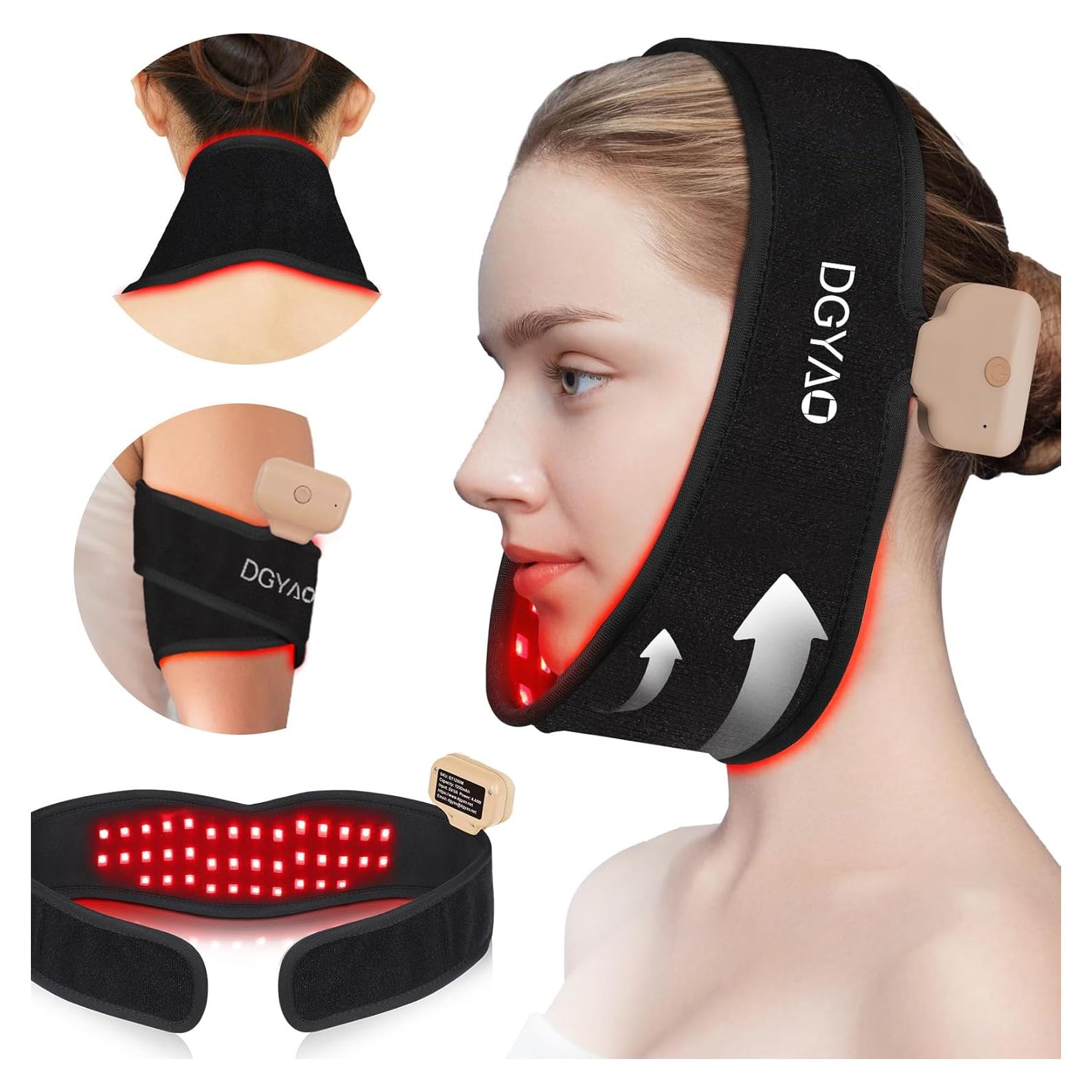 Terapia de Luz Roja DGXINJUN Recargable para Cuello y Barbilla