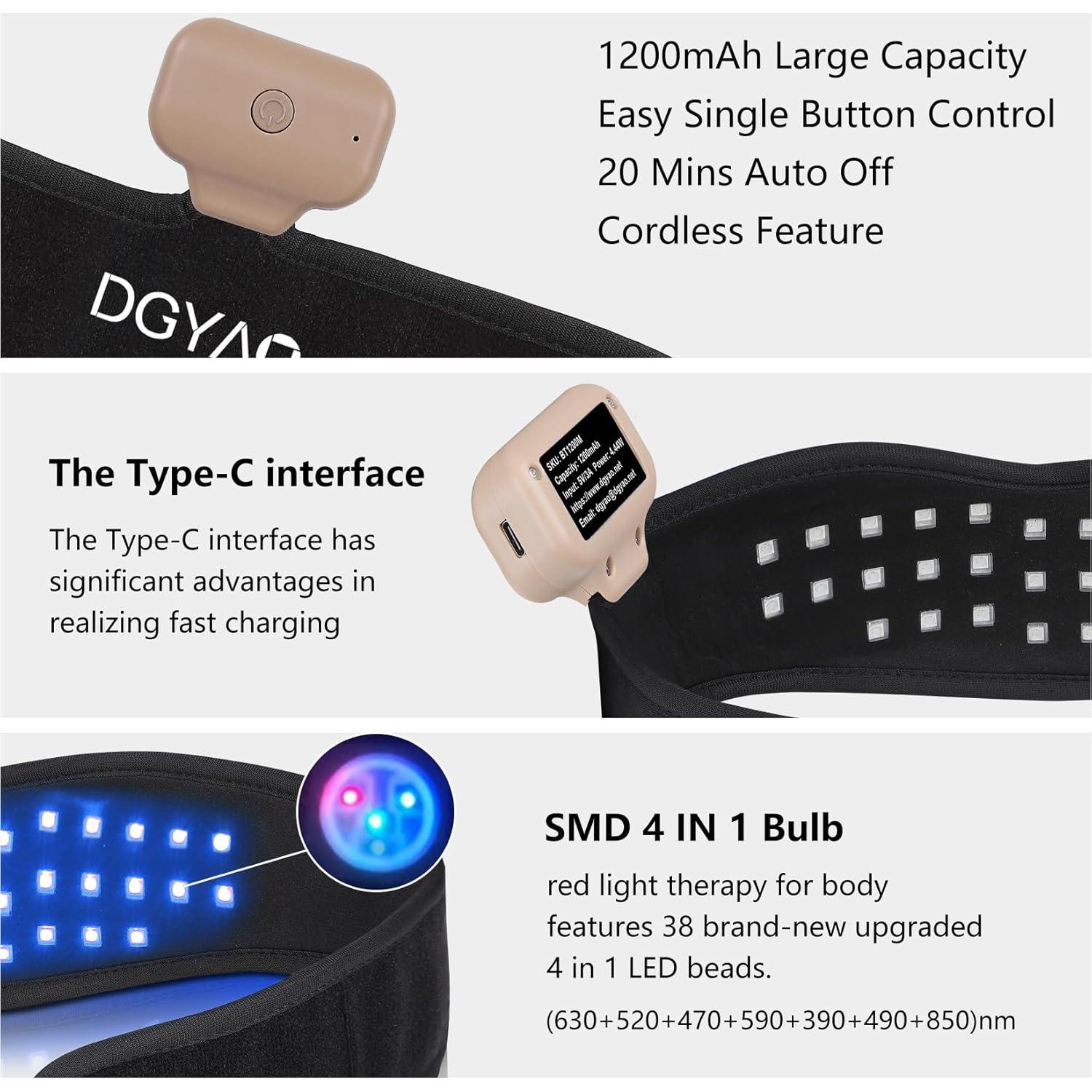 Terapia de Luz Roja DGXINJUN Recargable para Cuello y Barbilla