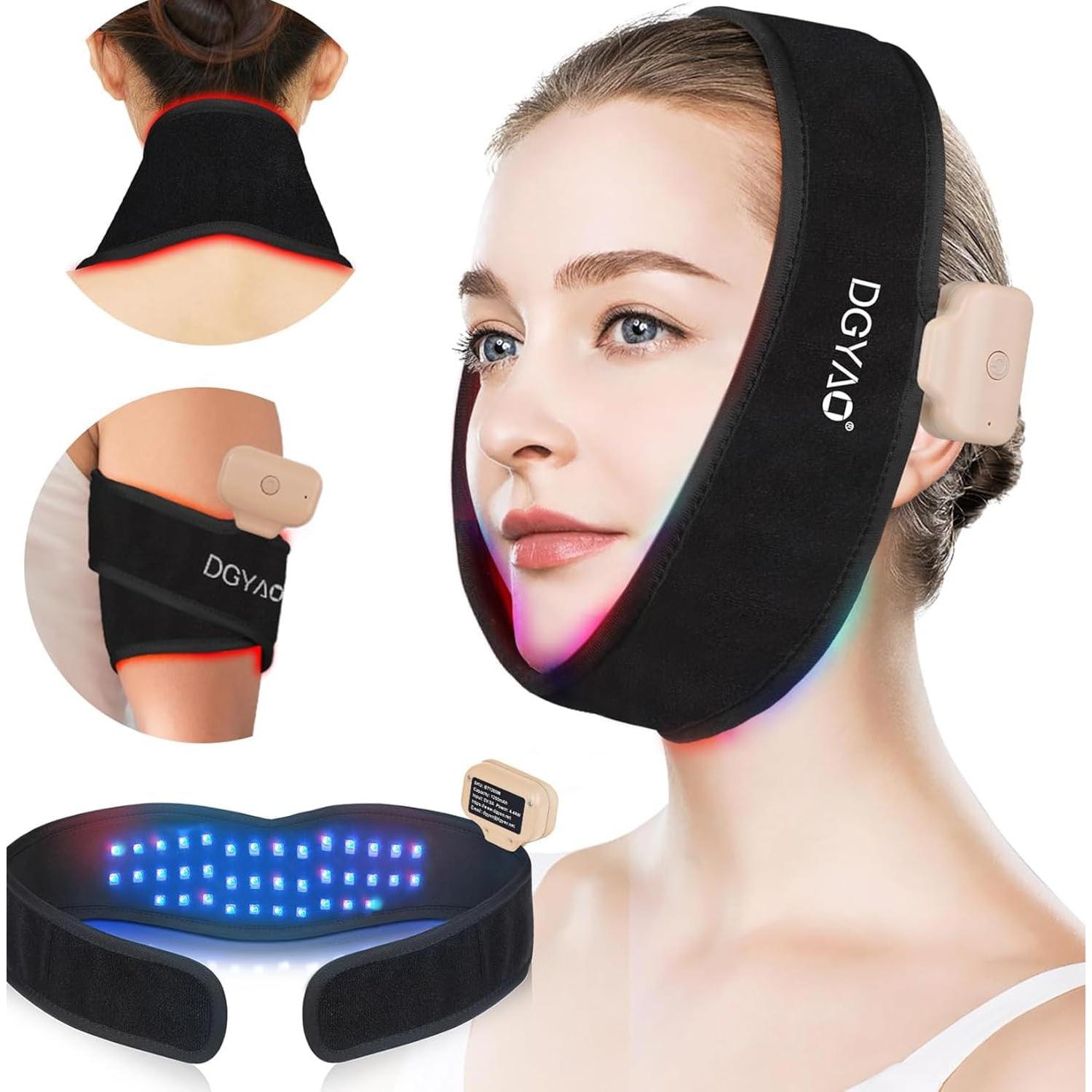 Terapia de Luz Roja DGXINJUN Recargable para Cuello y Barbilla