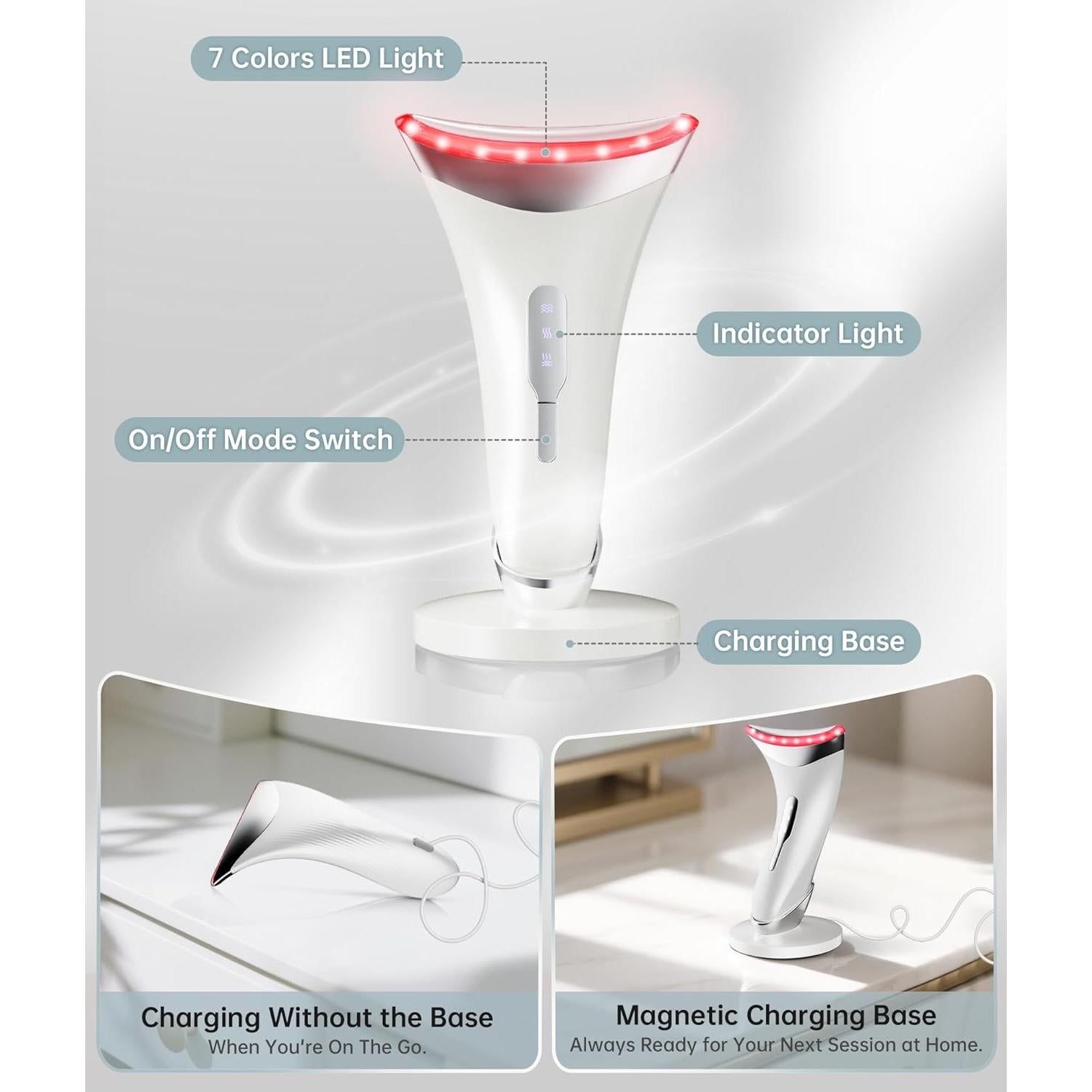 Masajeador Facial de Luz Roja Baihui MJ-400 7 Colores