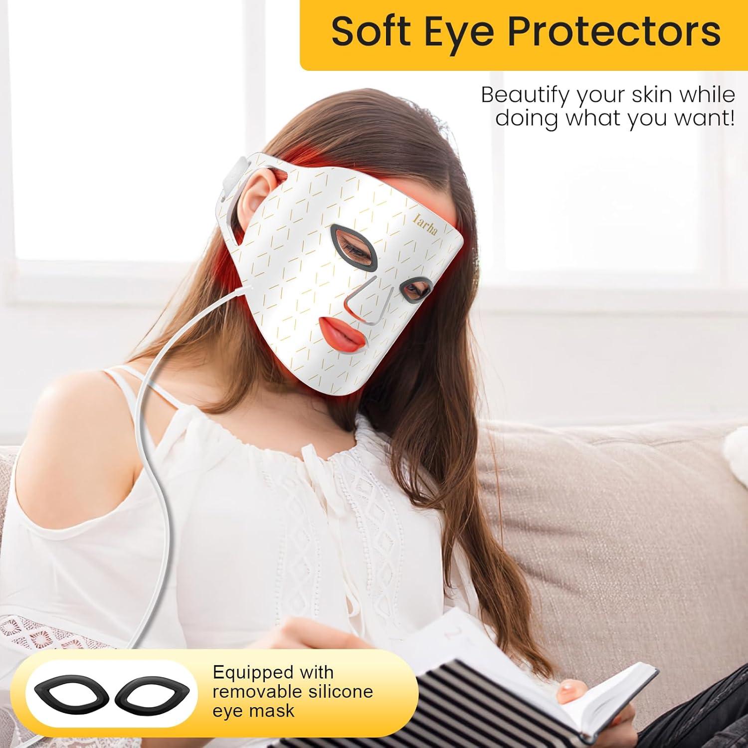 Máscara de Luz LED Iarha para Cara - Terapia de Luz Roja 4 Colores