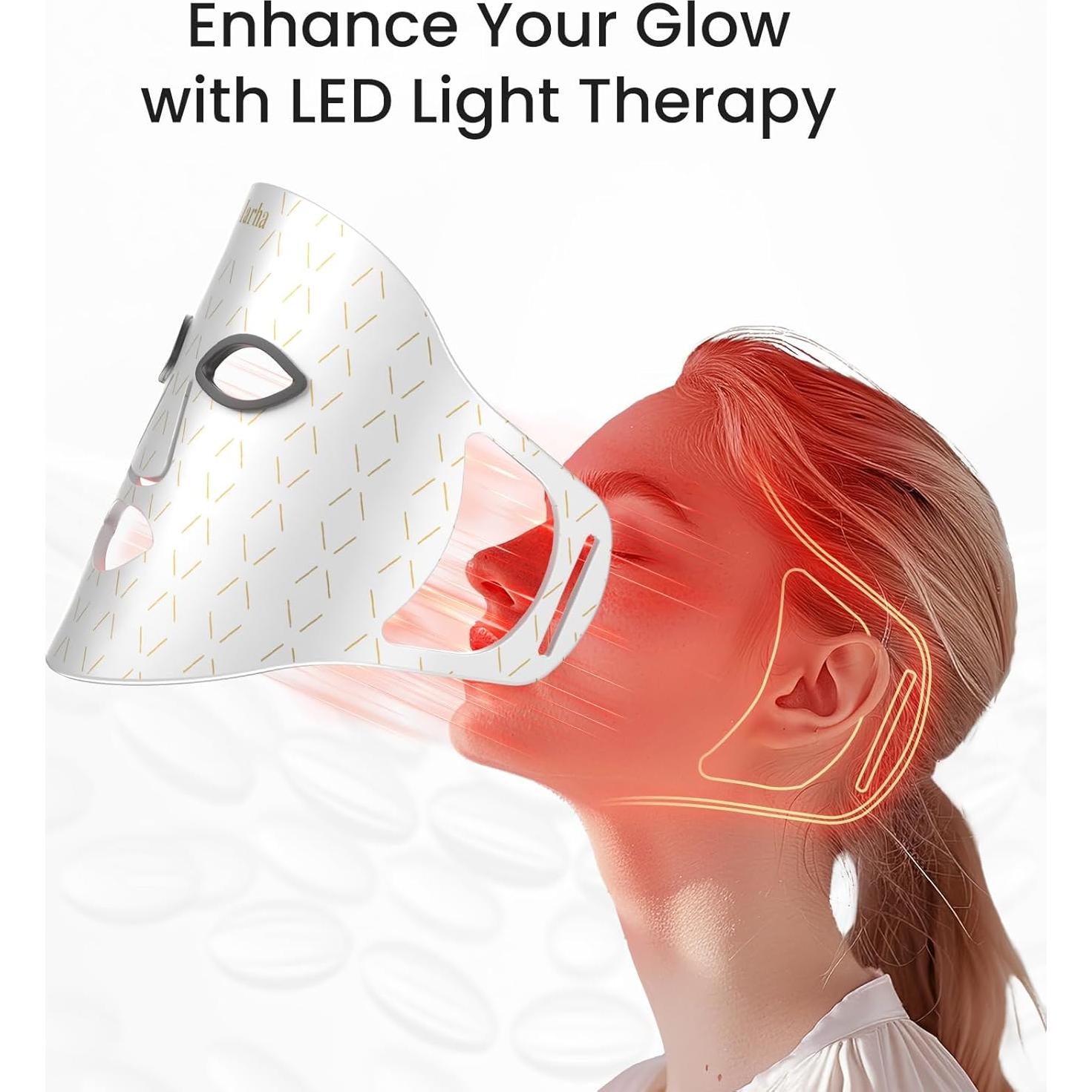 Máscara de Luz LED Iarha para Cara - Terapia de Luz Roja 4 Colores