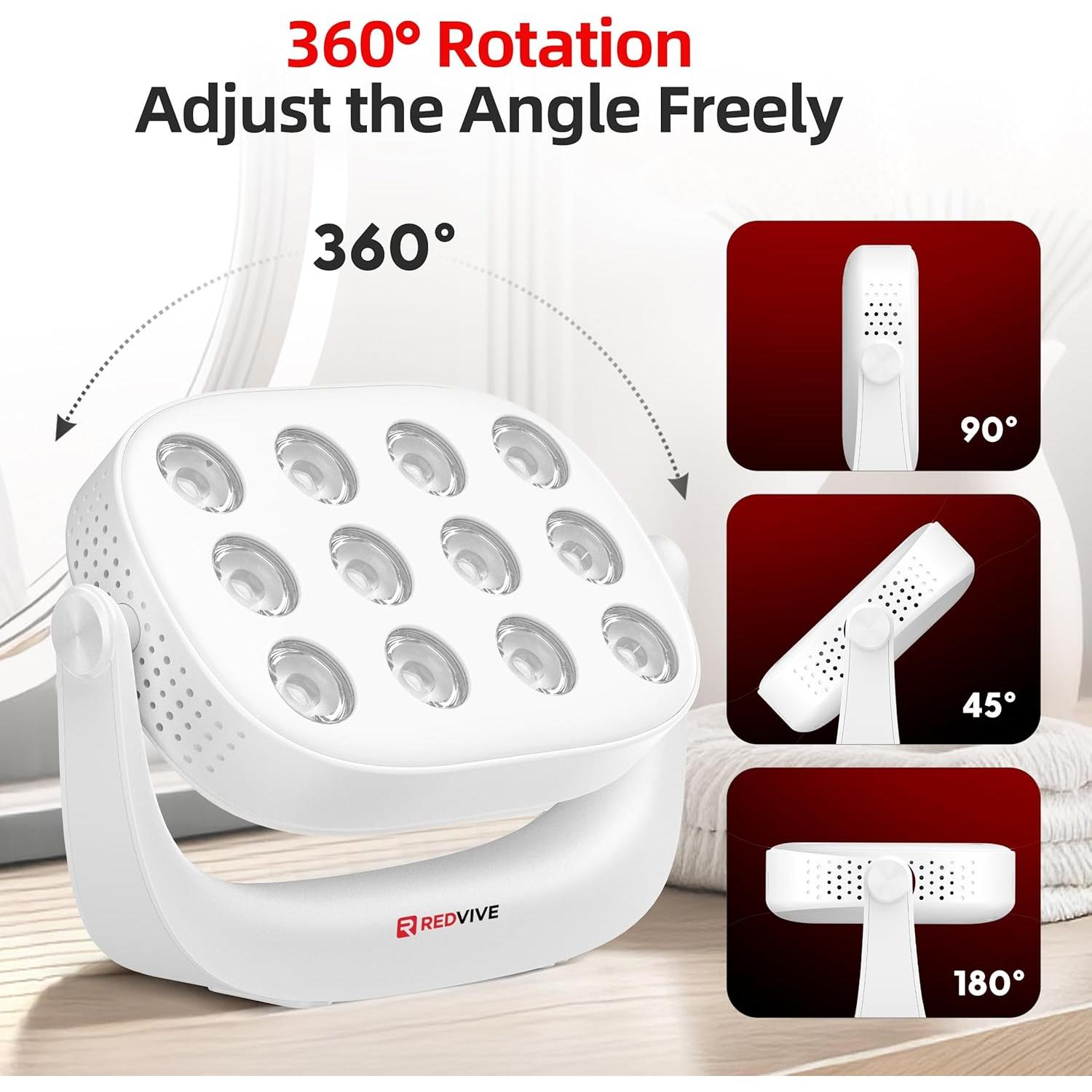 Terapia de Luz Roja Portátil REDVIVE RLA040 12 LEDs 660nm 850nm