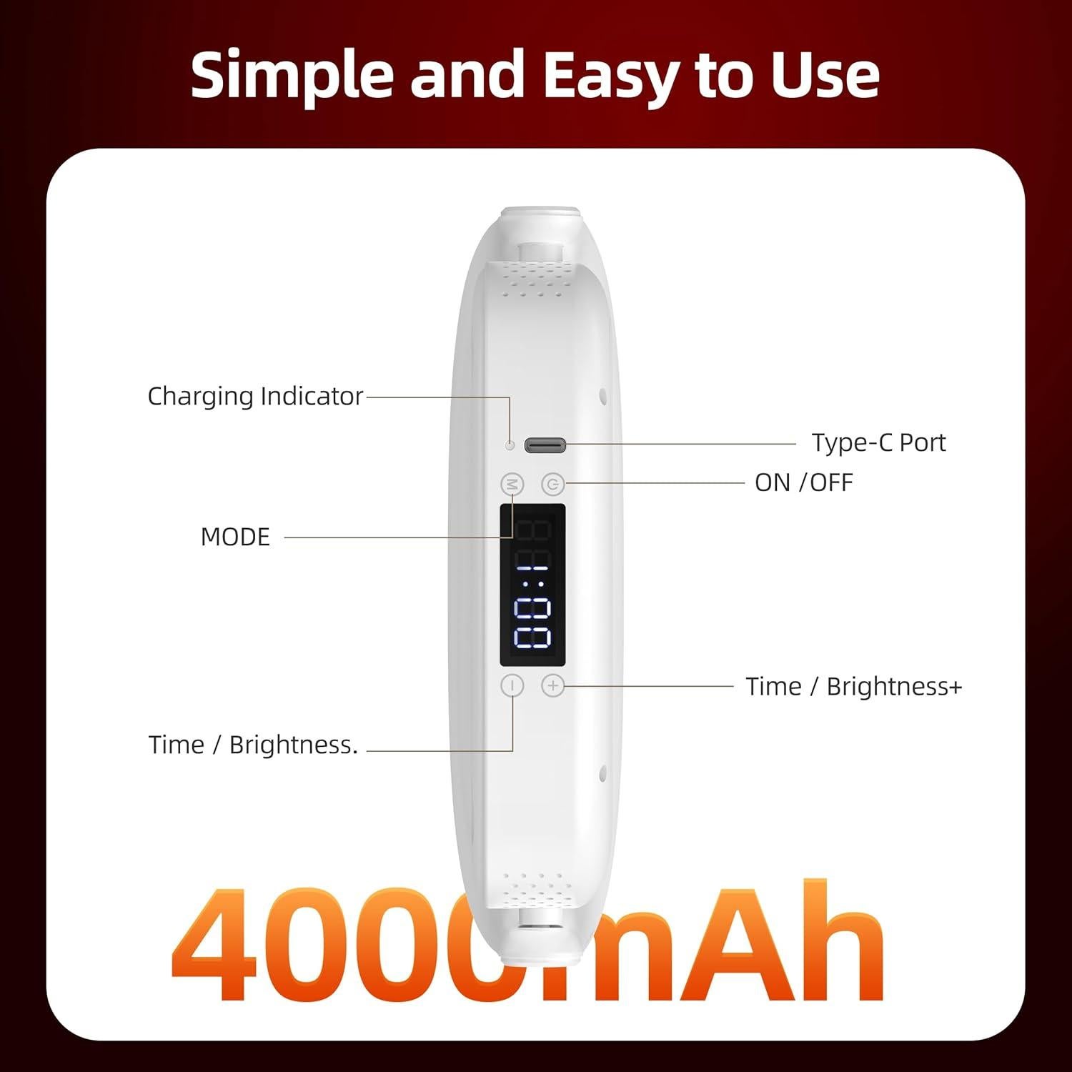 Terapia de Luz Roja Portátil REDVIVE RLA040 12 LEDs 660nm 850nm