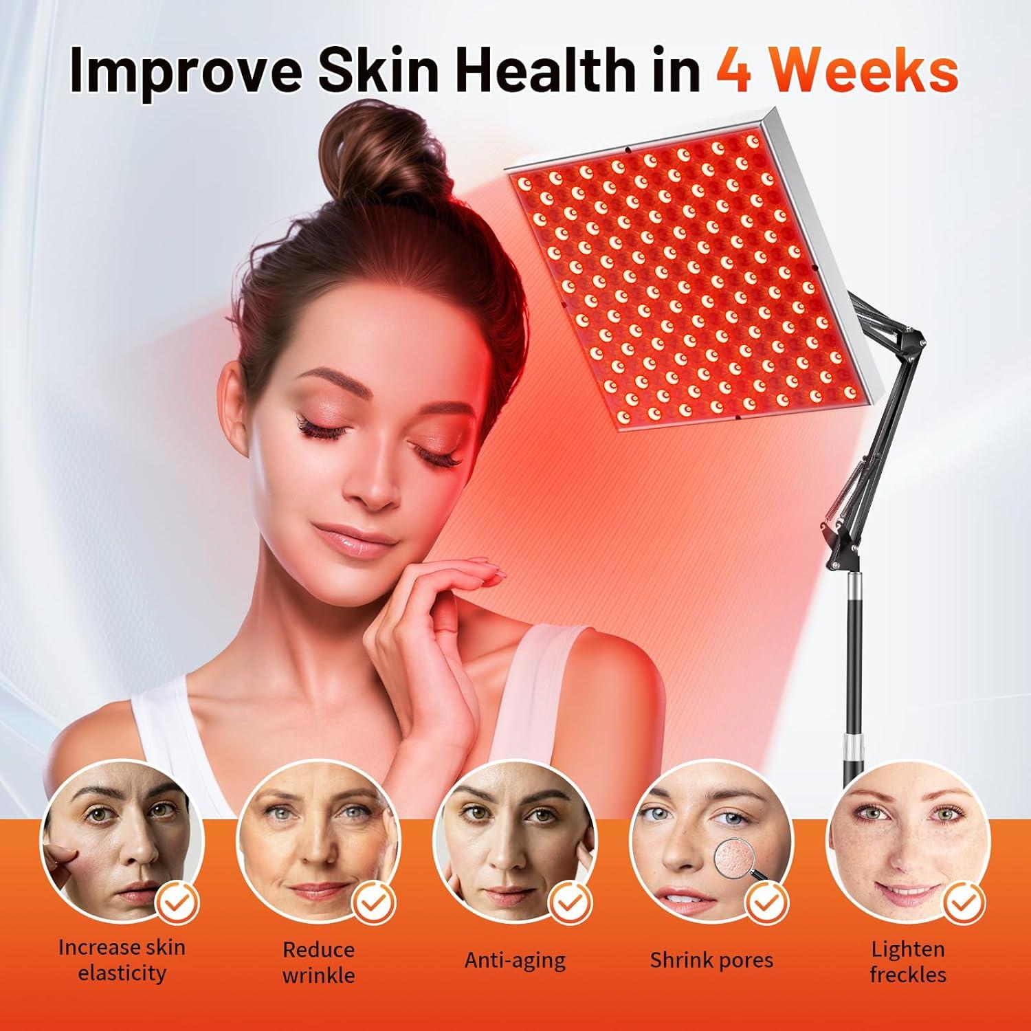 Lámpara de Terapia de Luz Roja HALIDODO 660nm y 850nm