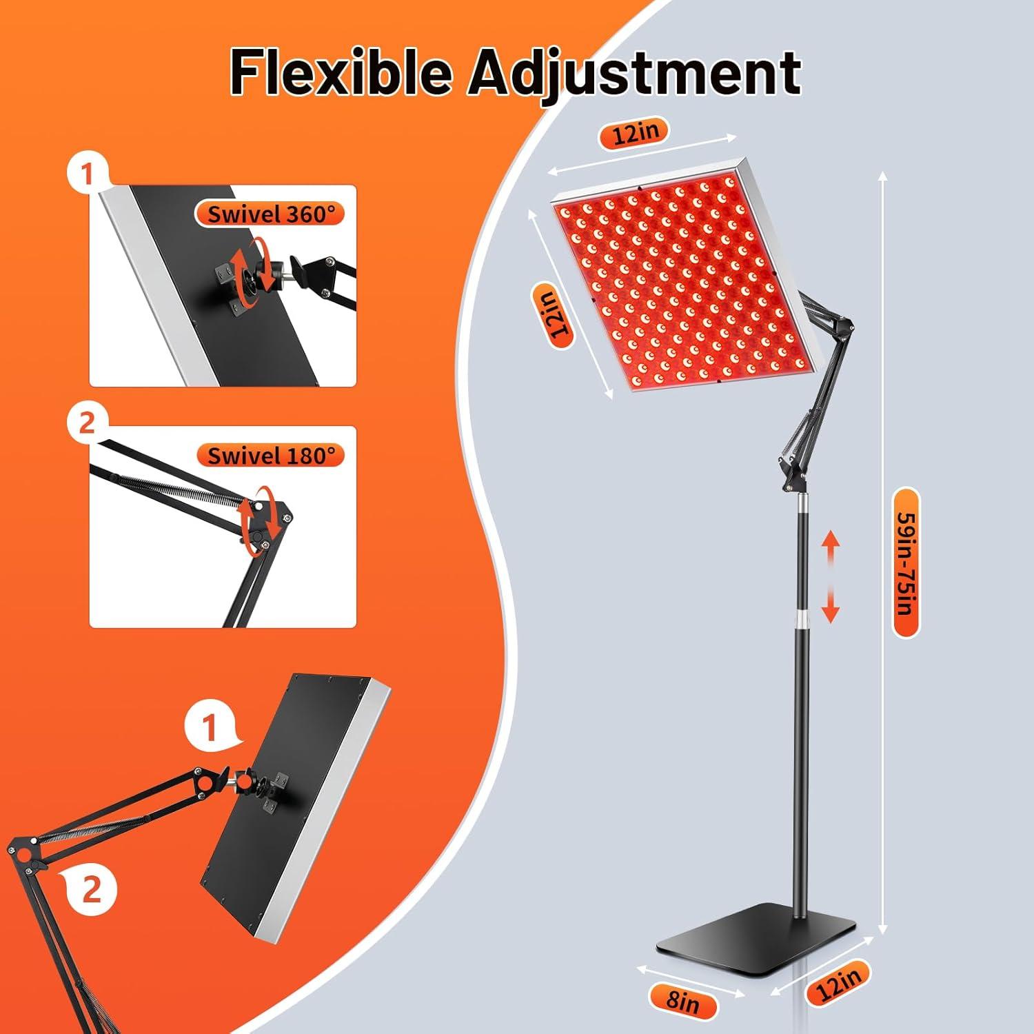 Lámpara de Terapia de Luz Roja HALIDODO 660nm y 850nm