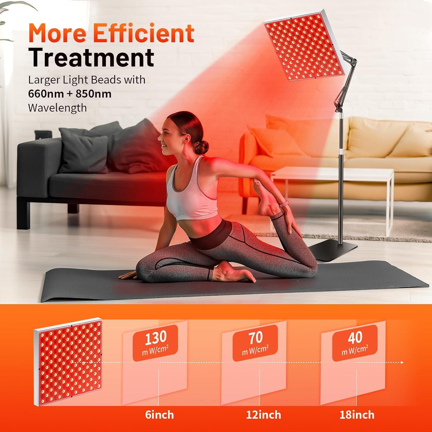 Lámpara de Terapia de Luz Roja HALIDODO 660nm y 850nm