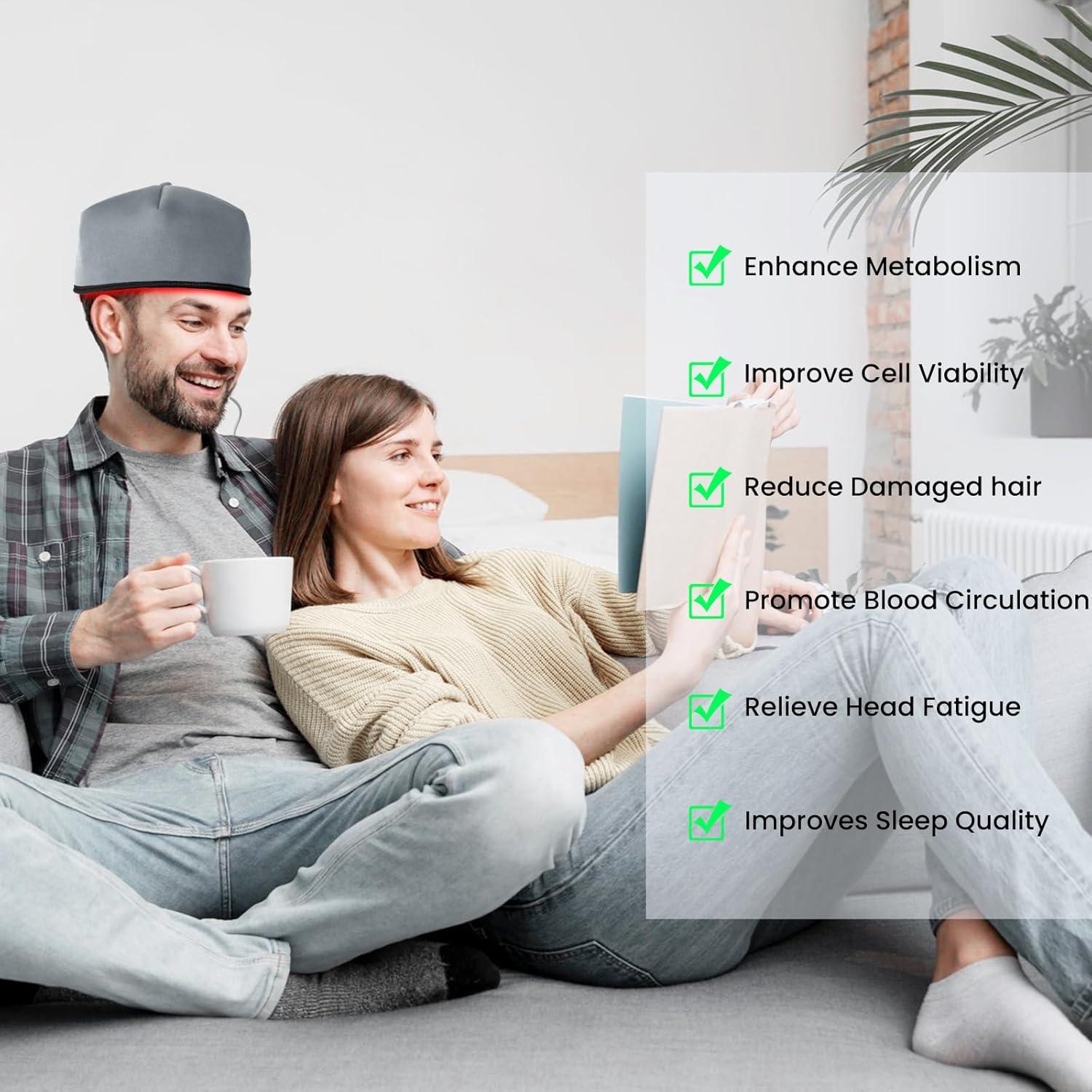 Gorro de Terapia de Luz Roja Elfeye para Crecimiento Capilar