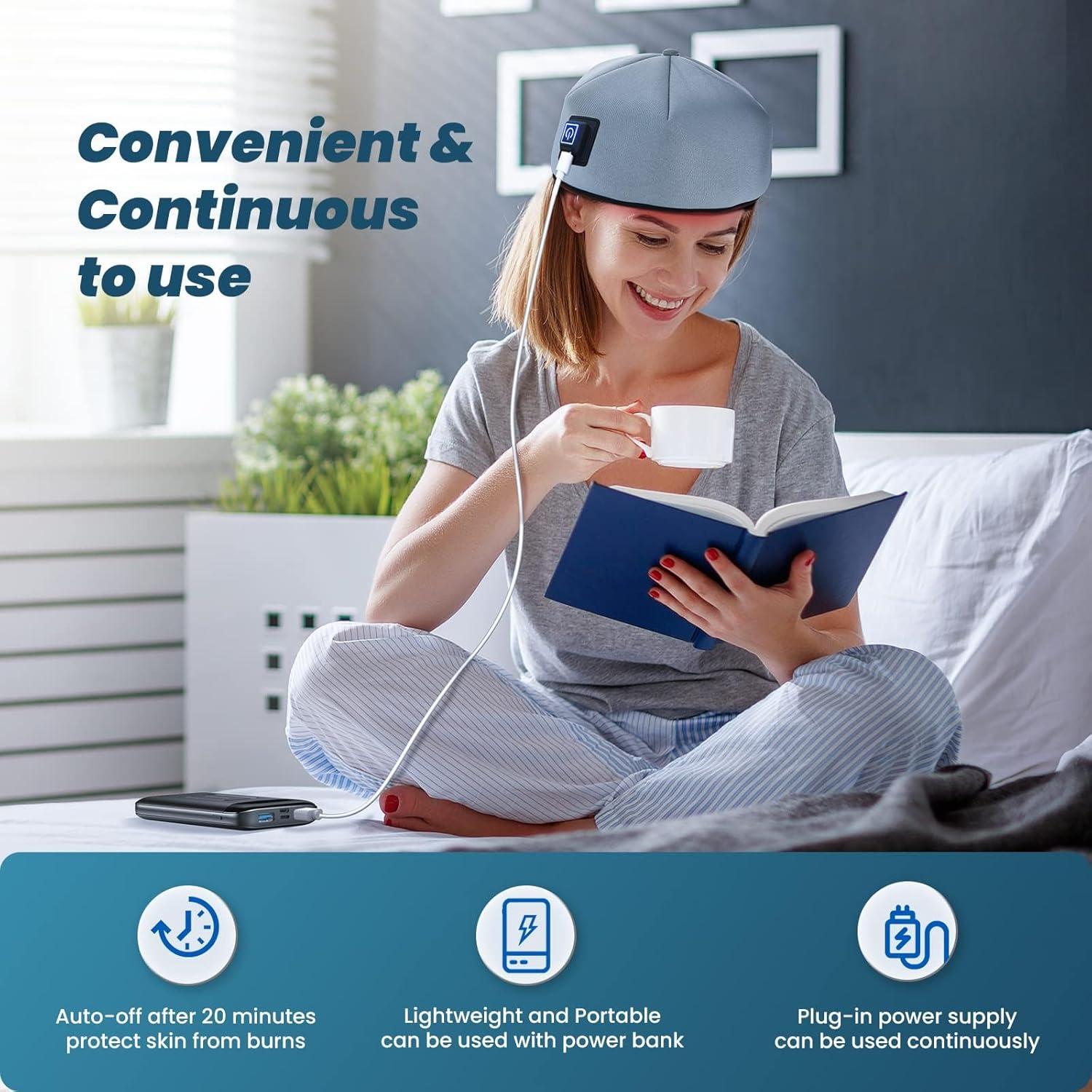 Gorro de Terapia de Luz Roja Elfeye para Crecimiento Capilar