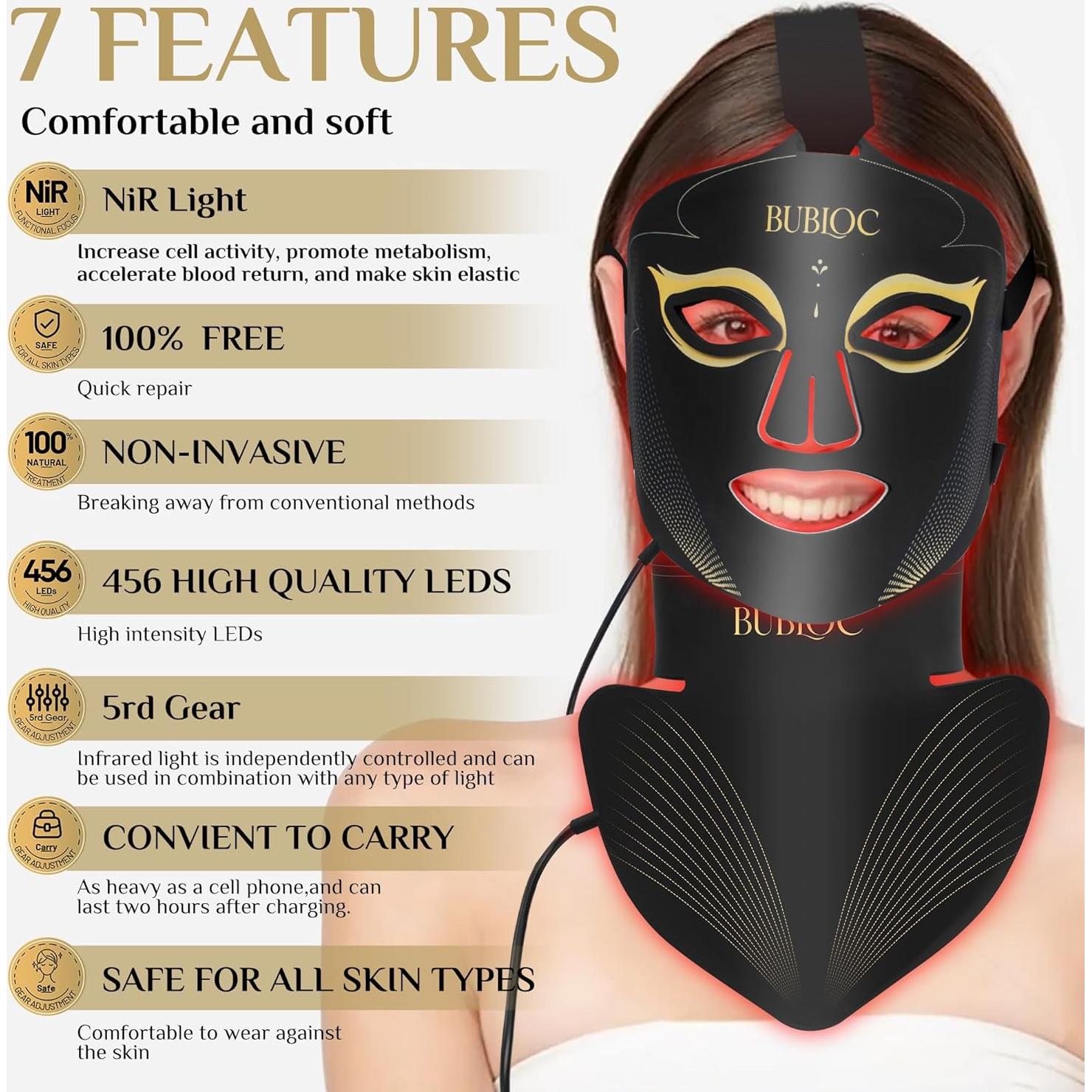 Juego de Máscaras de Terapia de Luz Roja Onisdin, Ajuste Brillo 5 Niveles