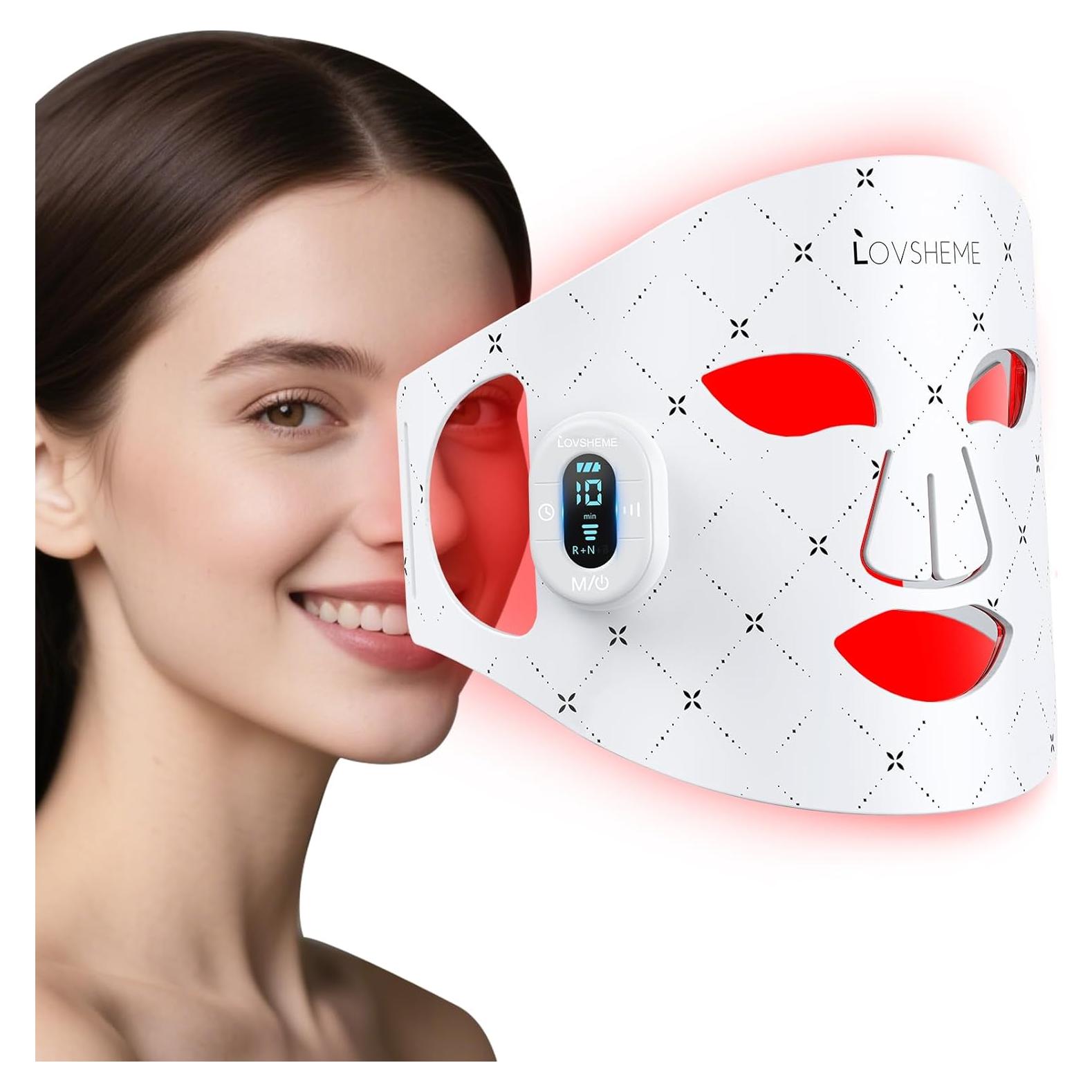 Máscara de Terapia de Luz Roja Inalámbrica Lovsheme 320 LEDs