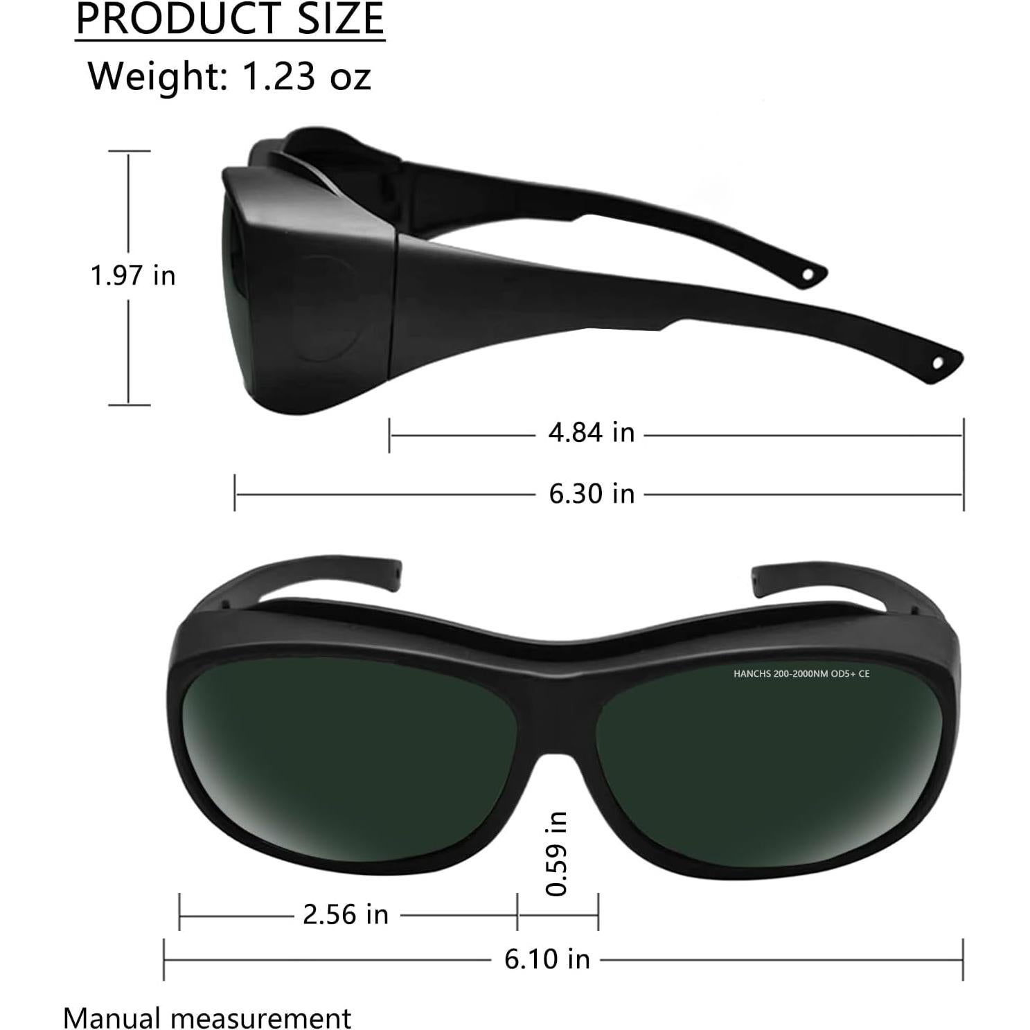 Gafas de Seguridad Láser LUZ ROJA UV Verde Oscuro Ipl200-2000nm