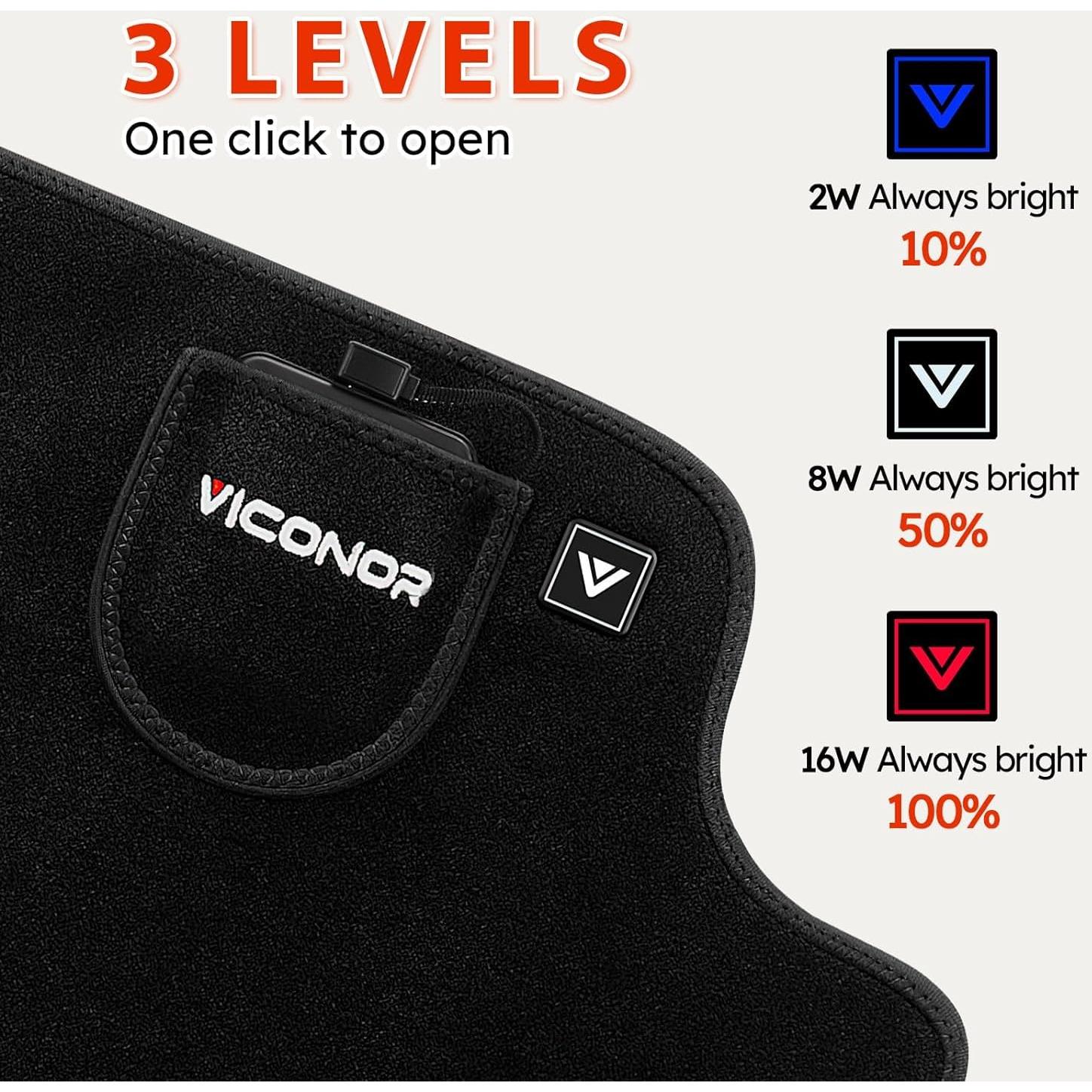 Almohadilla de Terapia de Luz Roja Viconor 660nm/850nm Control APP